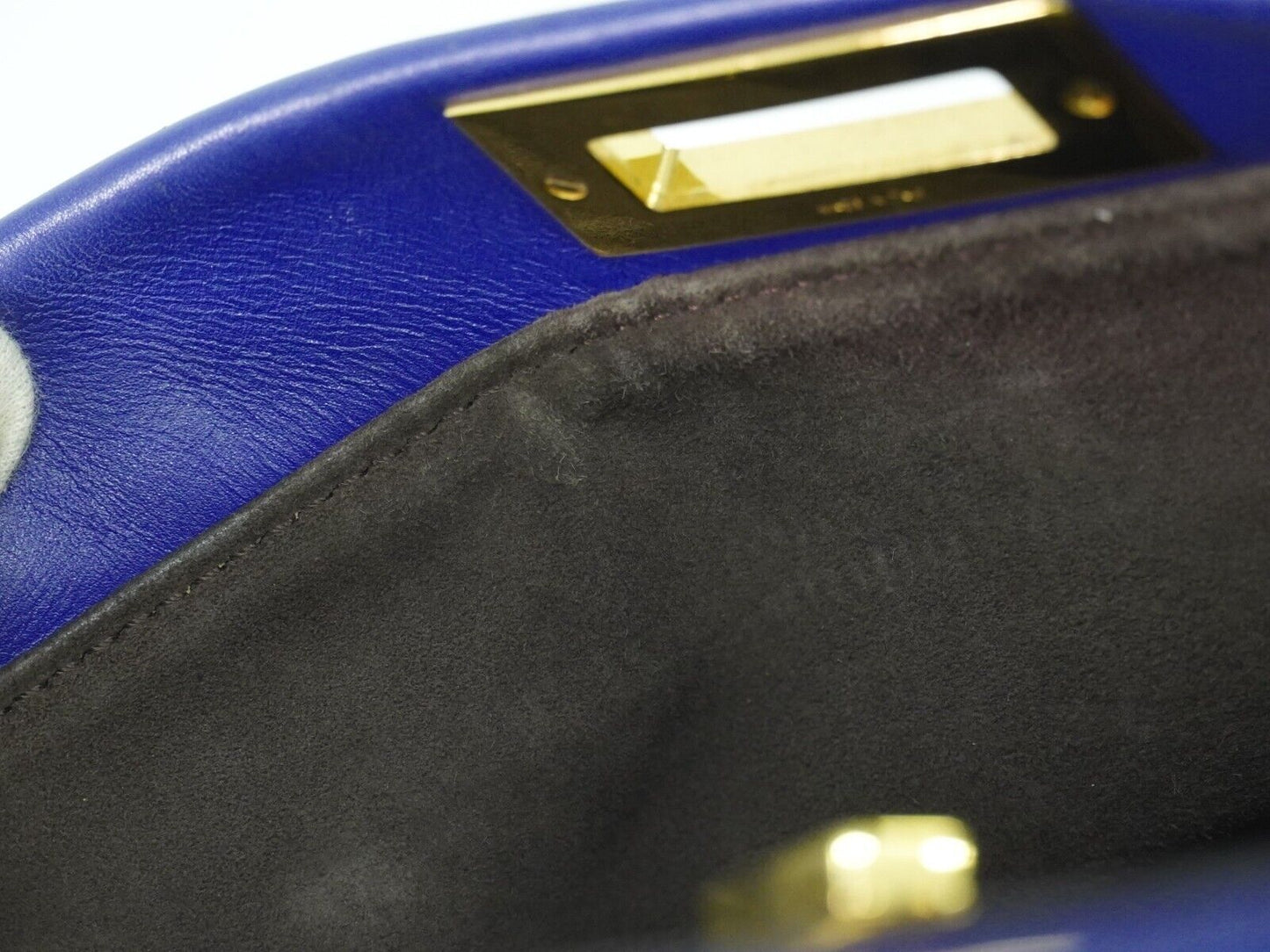 Fendi Peekaboo Blue Leather Hand Bag