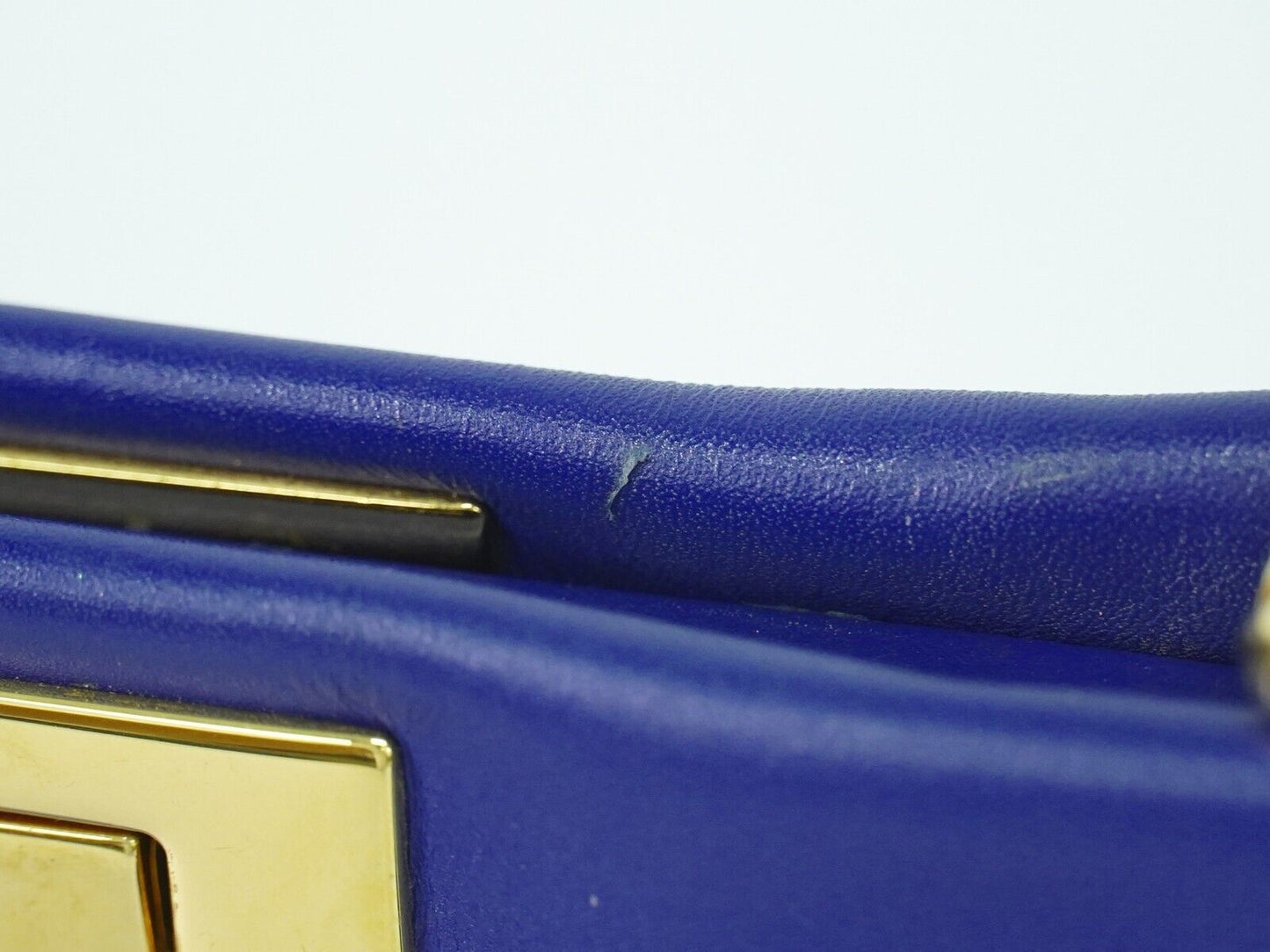 Fendi Peekaboo Blue Leather Hand Bag