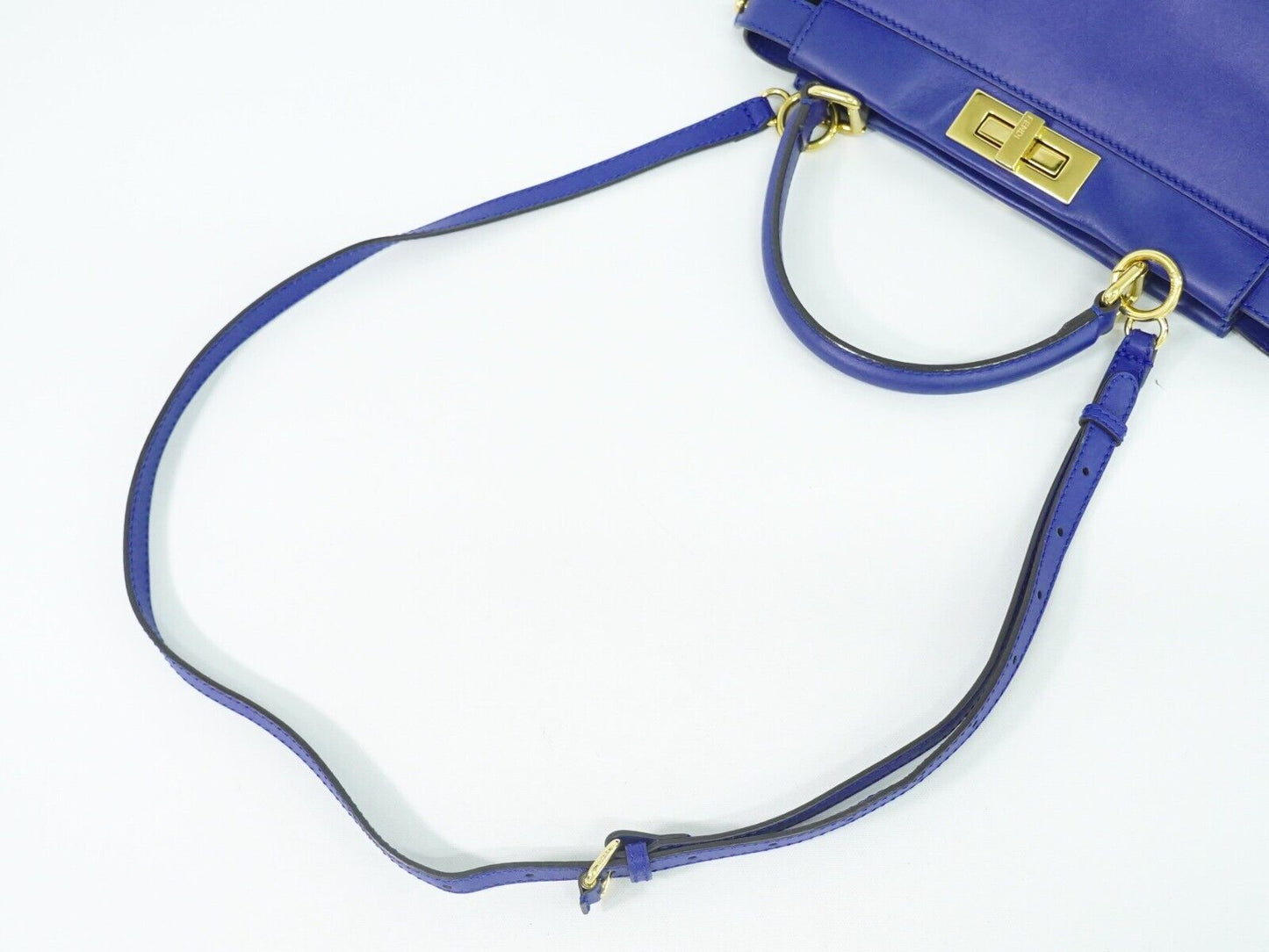 Fendi Peekaboo Blue Leather Hand Bag