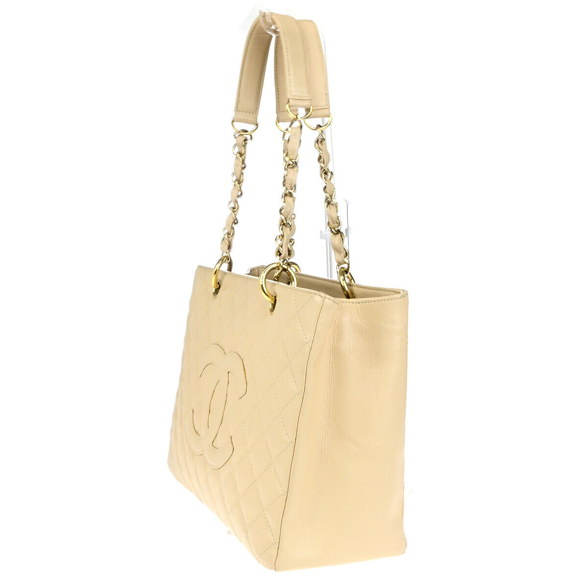 Chanel Shopping Beige Leather Tote Bag