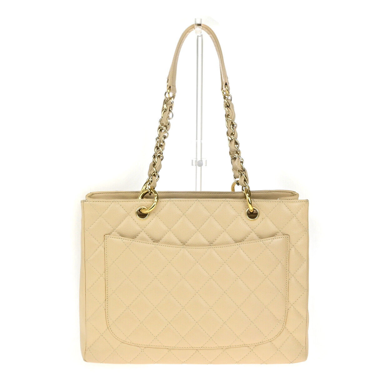 Chanel Shopping Beige Leather Tote Bag