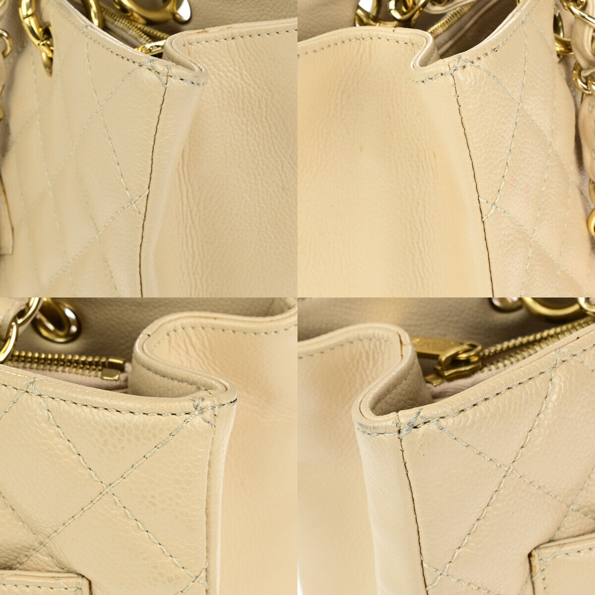 Chanel Shopping Beige Leather Tote Bag