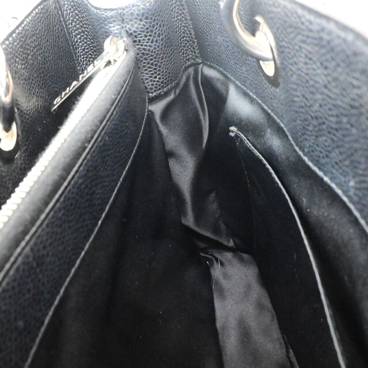 Chanel Shopping Black Leather Tote Bag