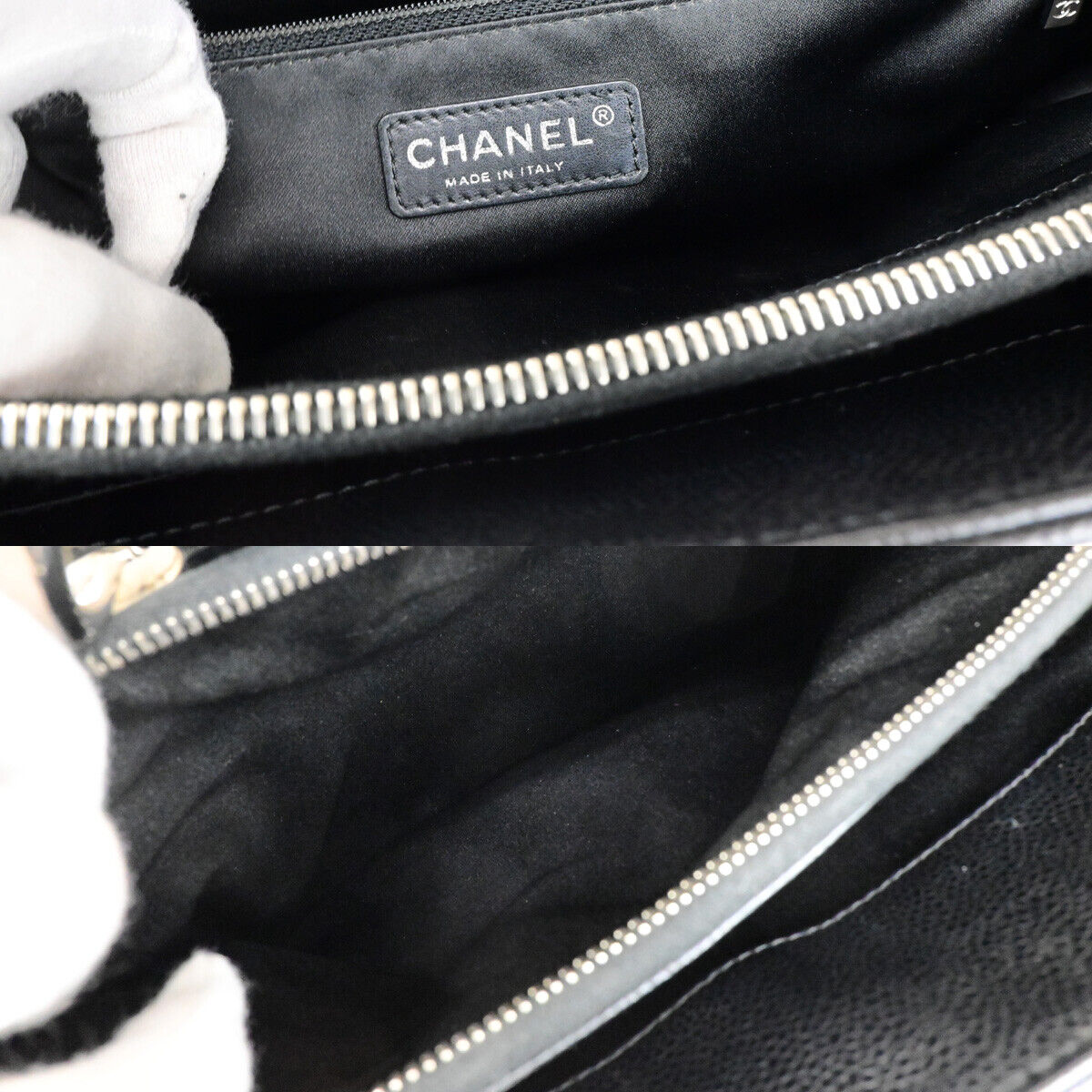 Chanel Shopping Black Leather Tote Bag