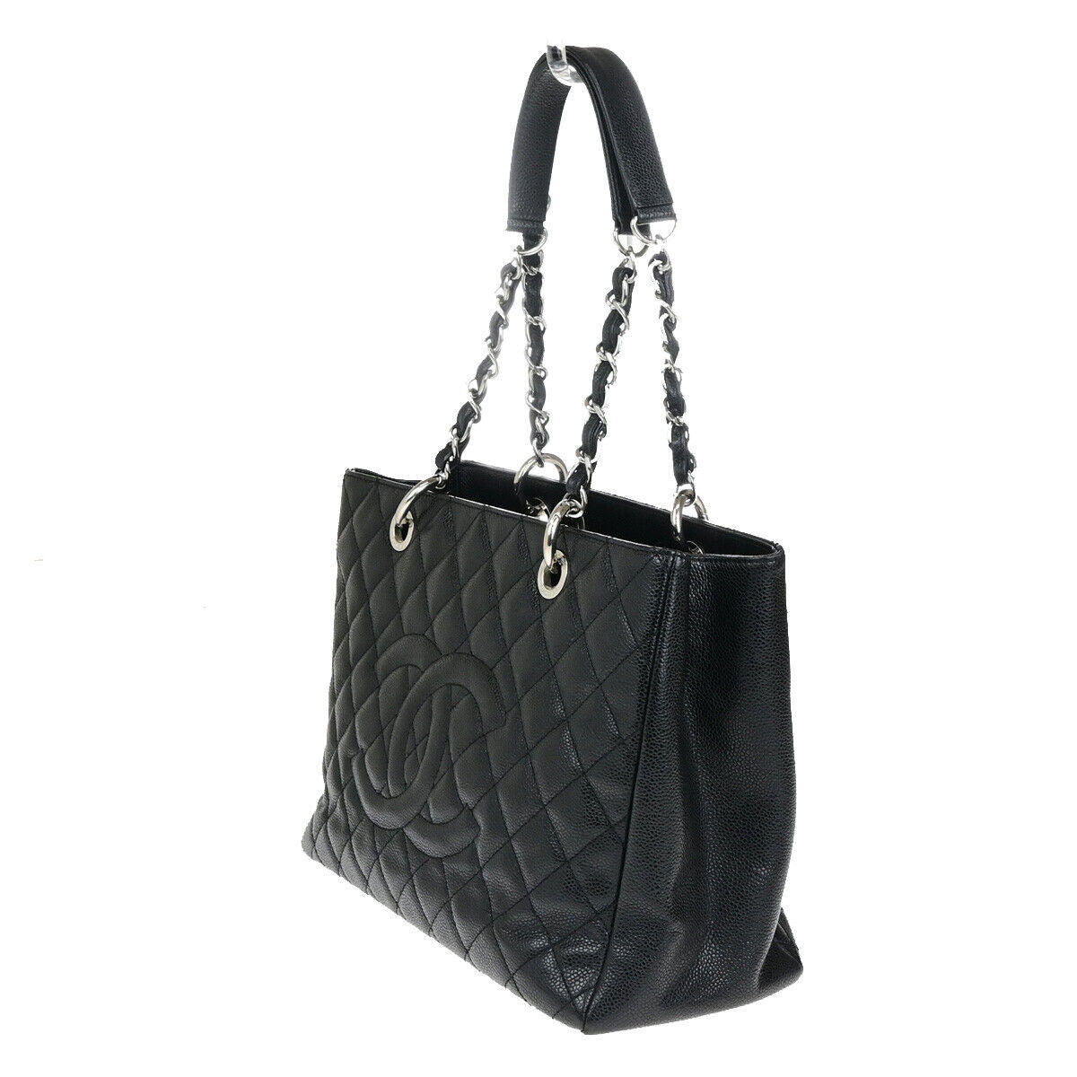 Chanel Shopping Black Leather Tote Bag