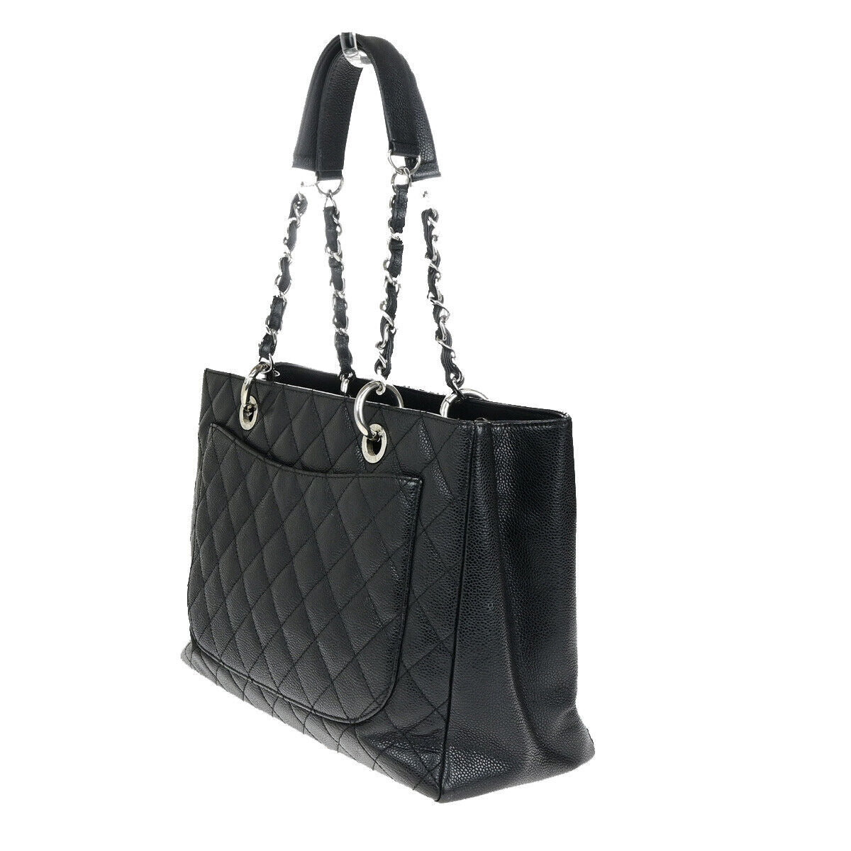 Chanel Shopping Black Leather Tote Bag