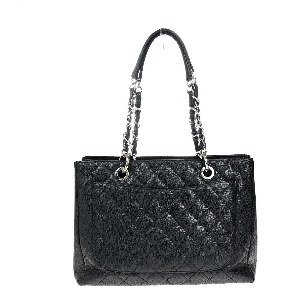 Chanel Shopping Black Leather Tote Bag