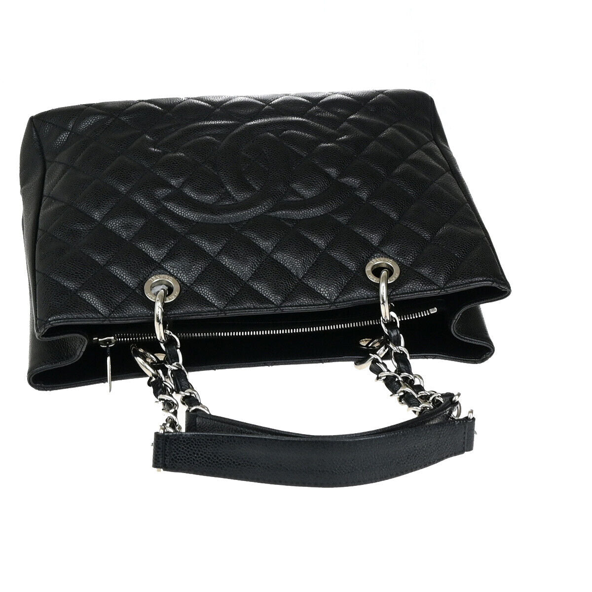 Chanel Shopping Black Leather Tote Bag