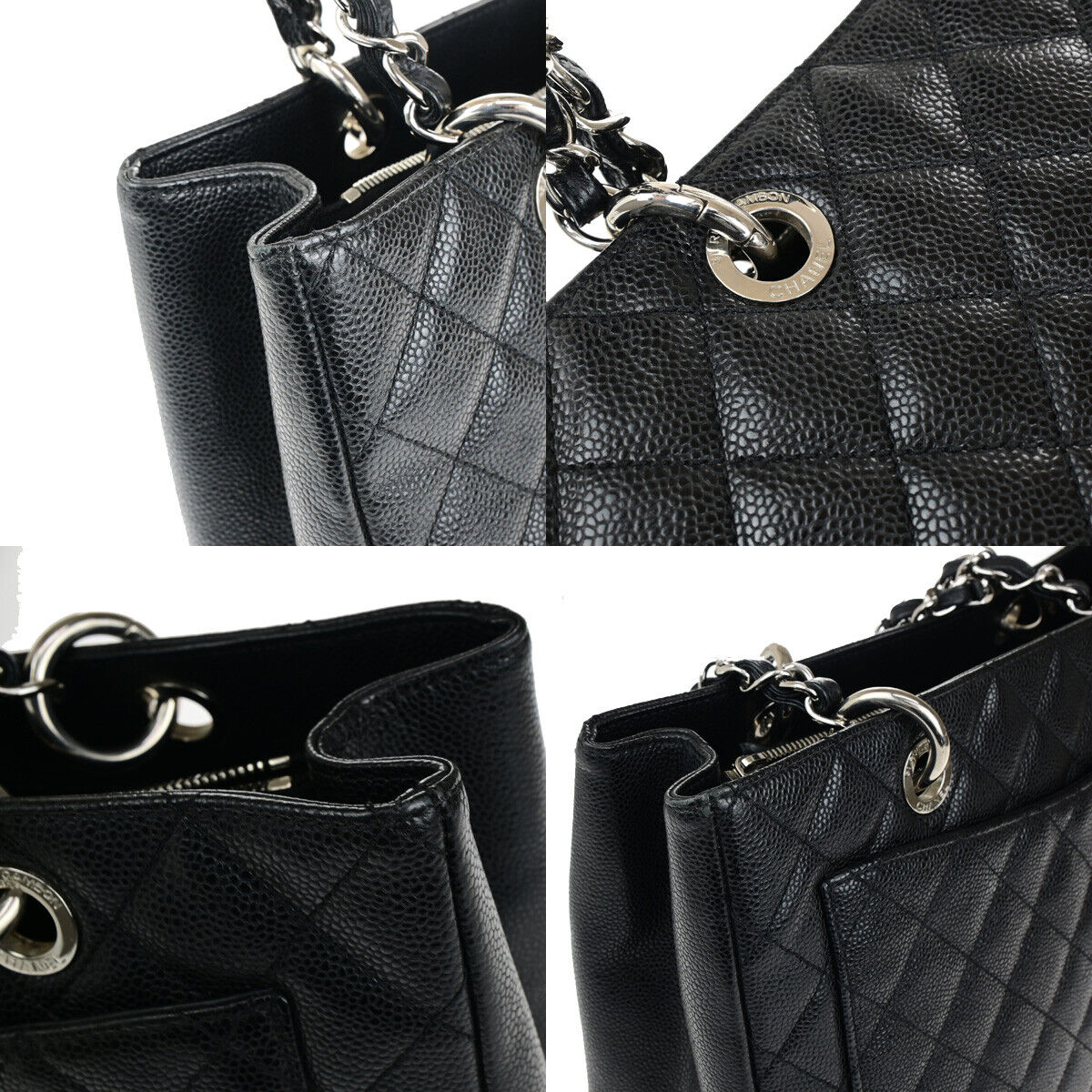 Chanel Shopping Black Leather Tote Bag