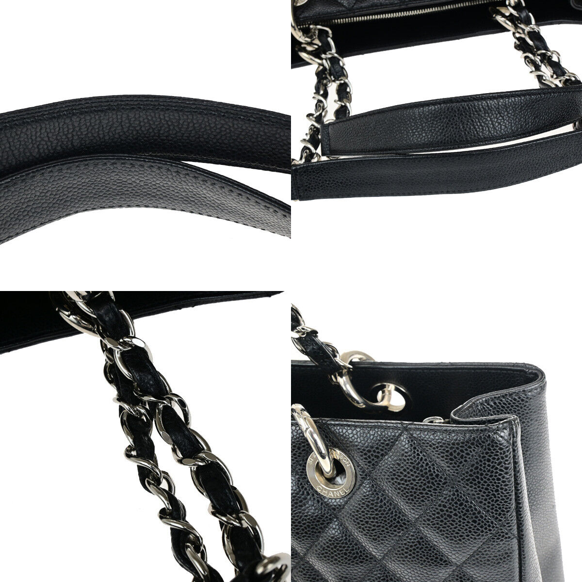 Chanel Shopping Black Leather Tote Bag