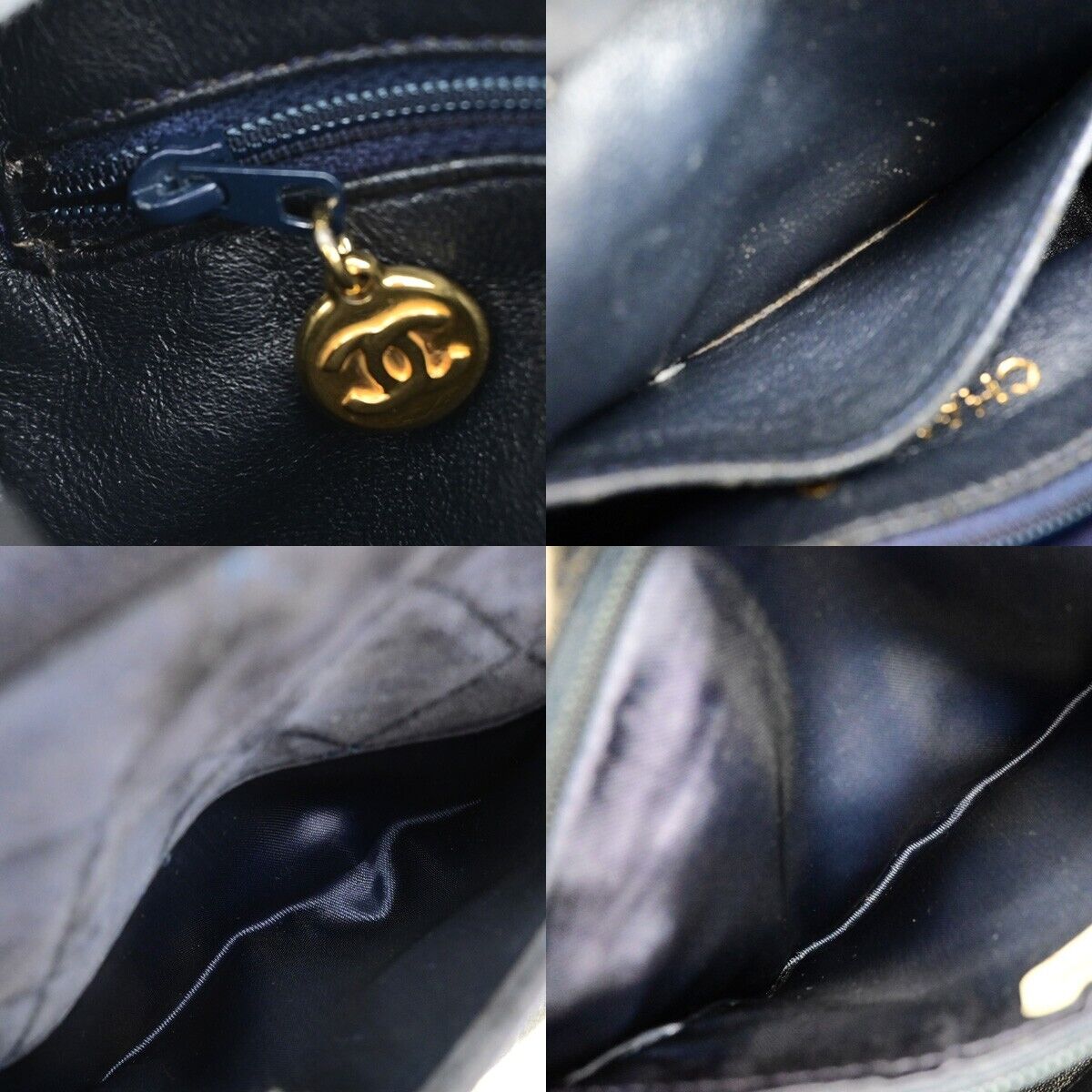 Chanel Camera Navy Suede Hand Bag