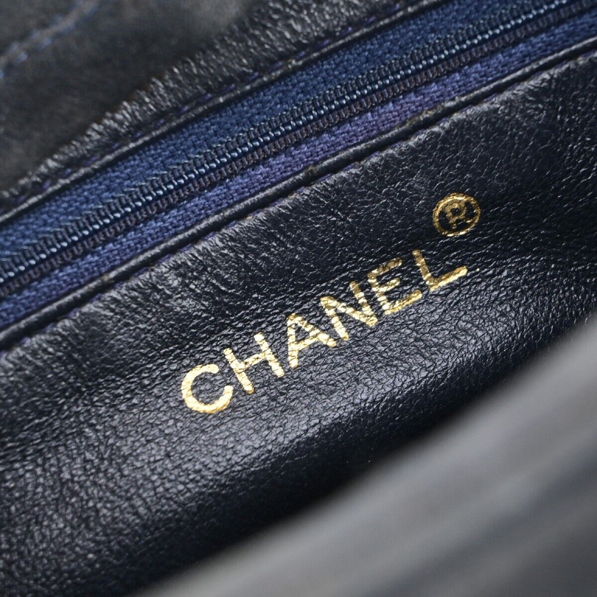 Chanel Camera Navy Suede Hand Bag