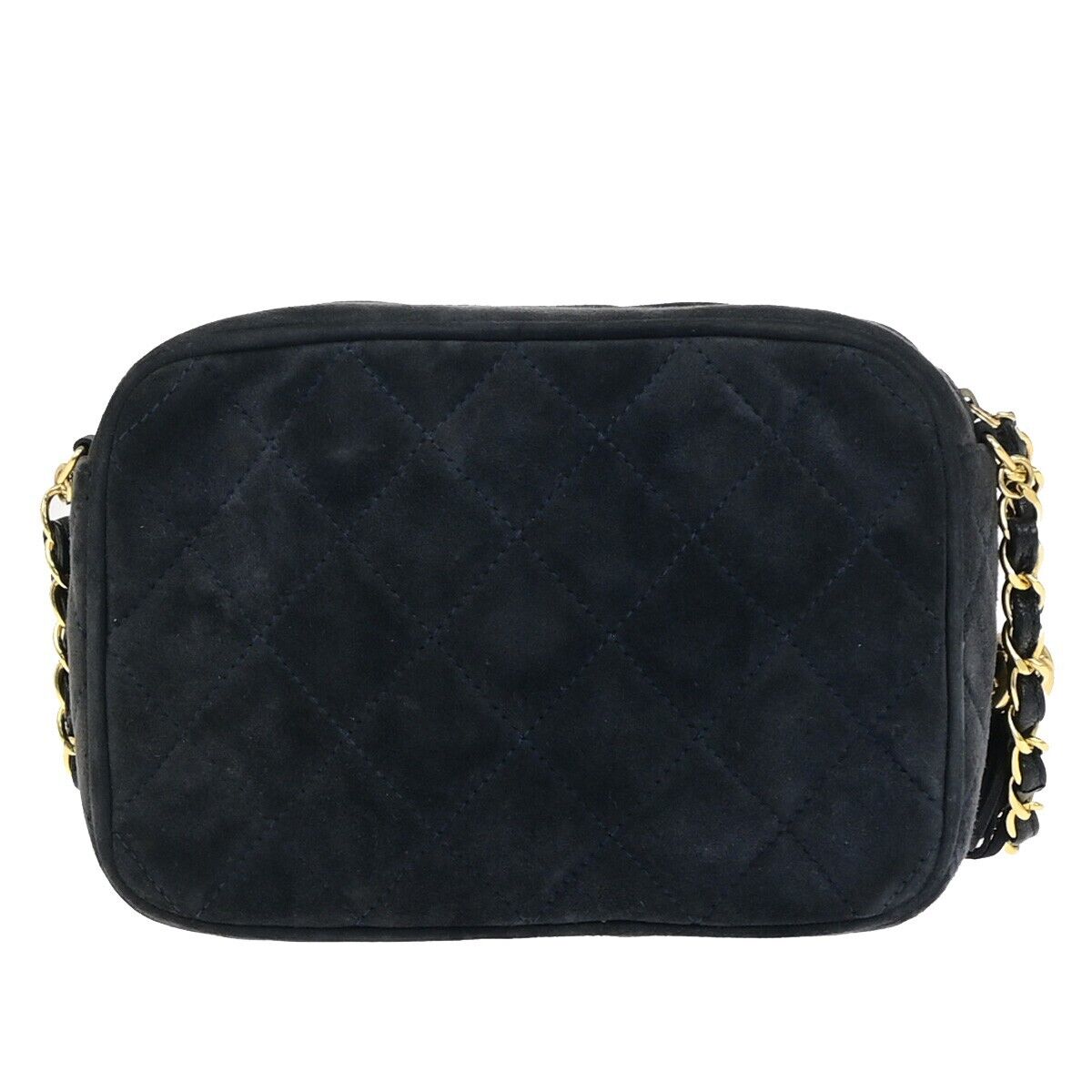 Chanel Camera Navy Suede Hand Bag