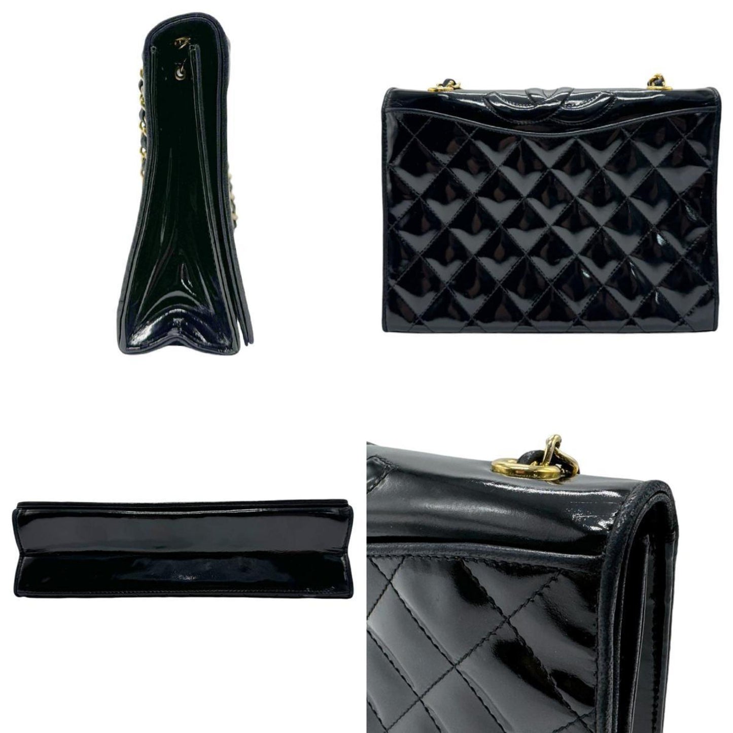 Chanel Black Patent Leather Shoulder Bag