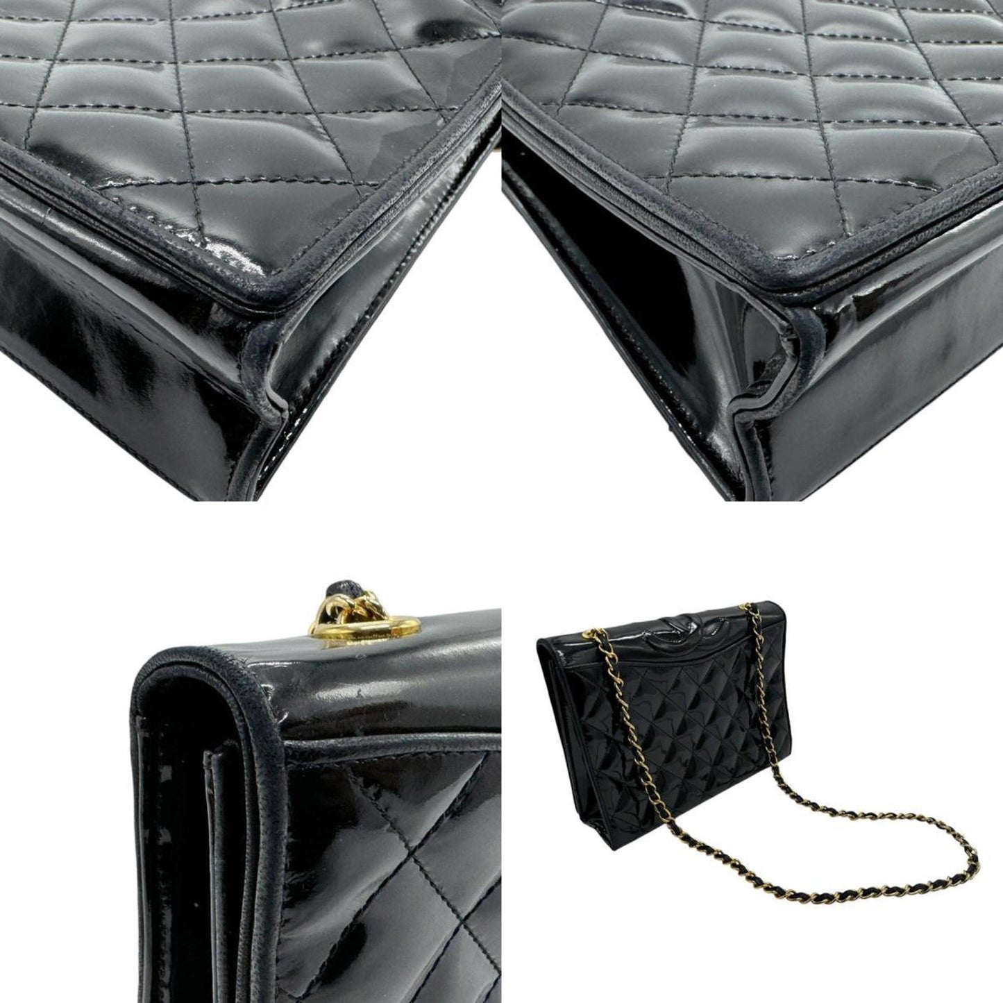 Chanel Black Patent Leather Shoulder Bag