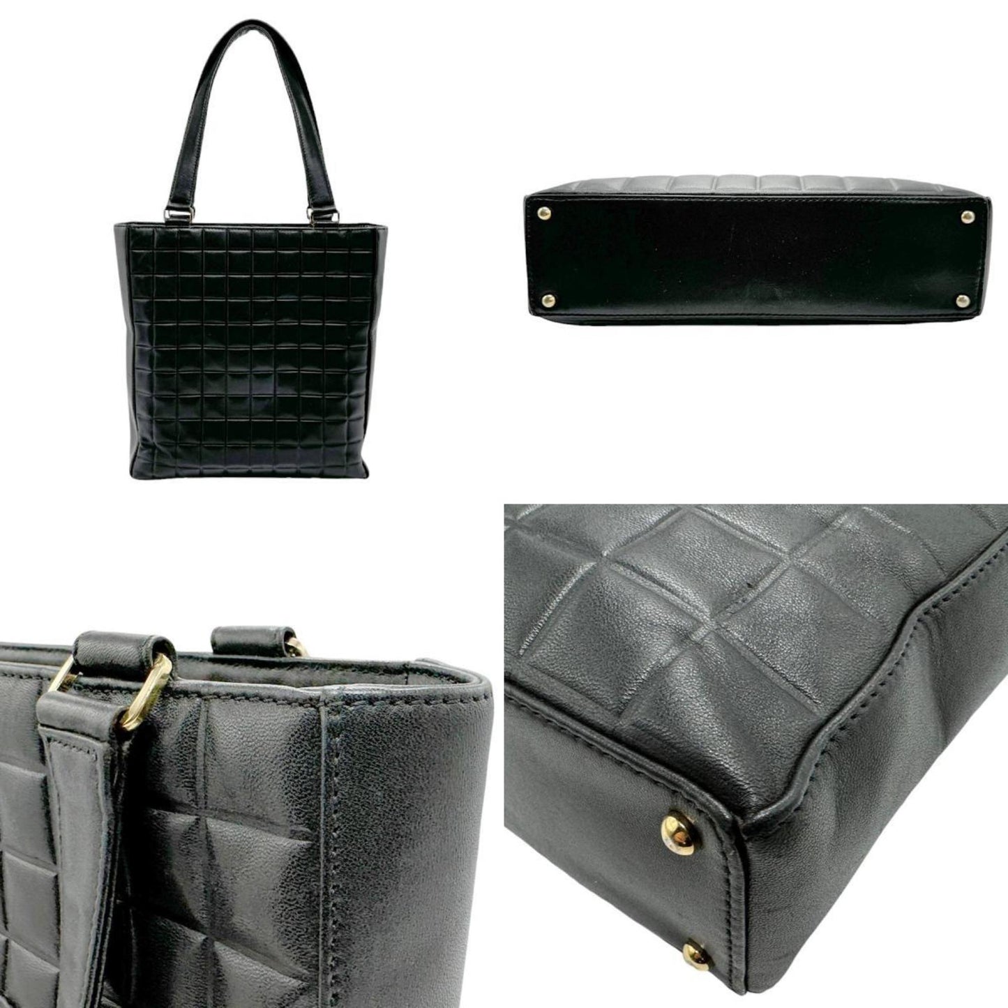 Chanel Chocolate bar Black Leather Hand Bag