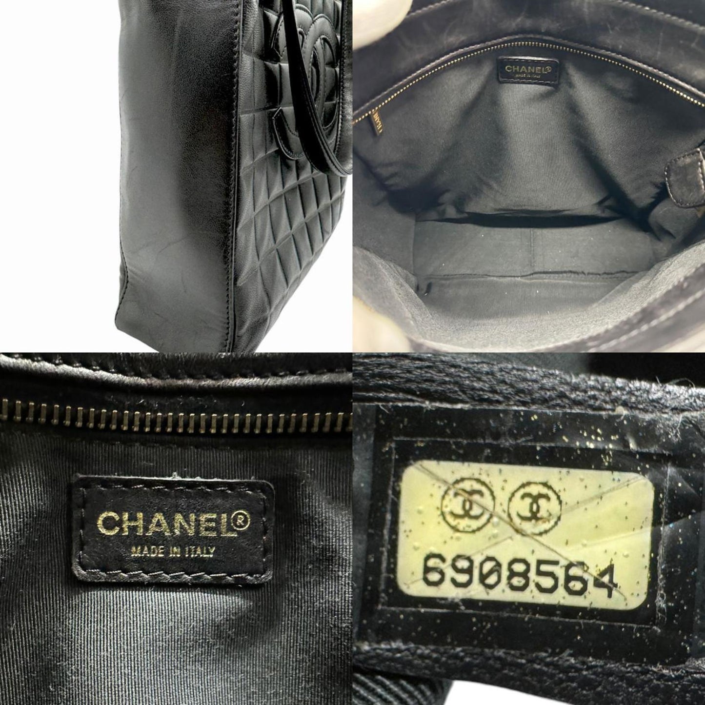 Chanel Chocolate bar Black Leather Hand Bag