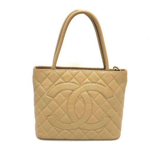 Chanel Shopping Beige Leather Tote Bag