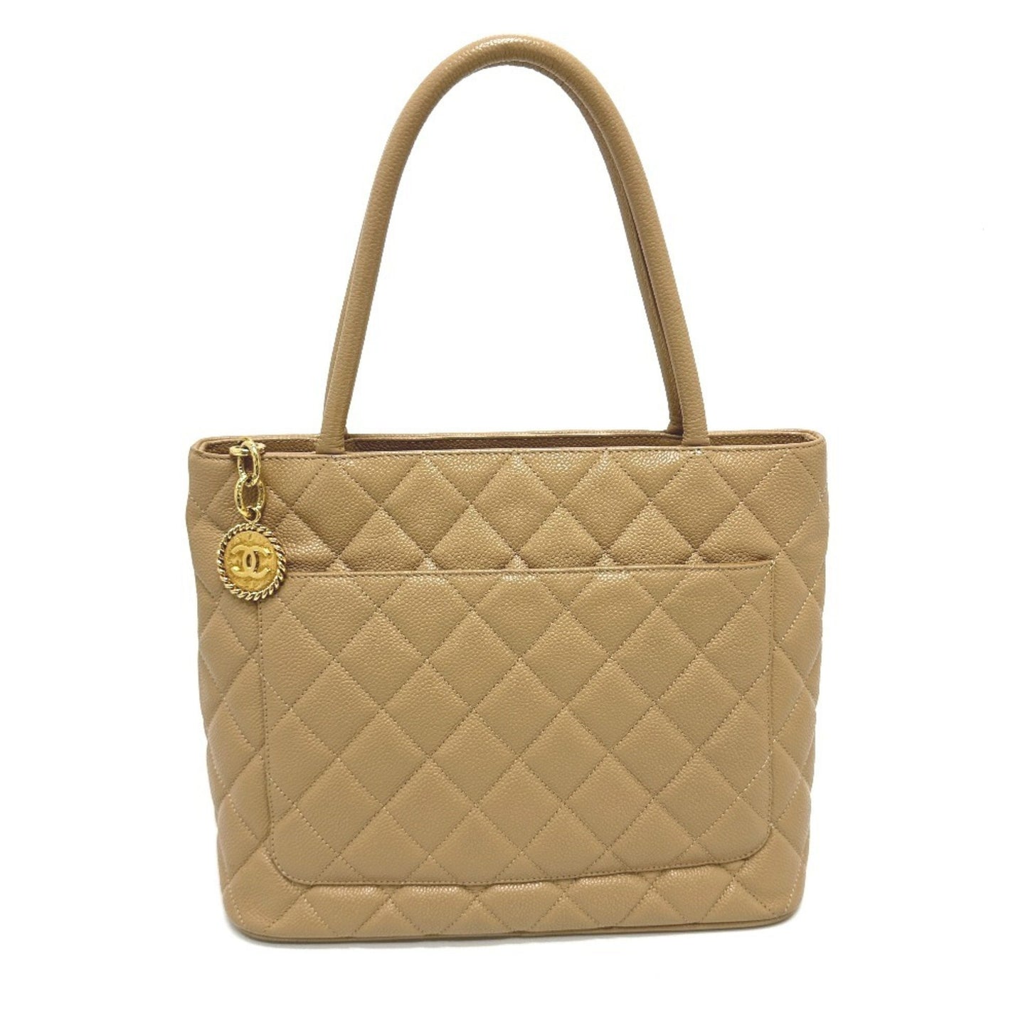 Chanel Shopping Beige Leather Tote Bag