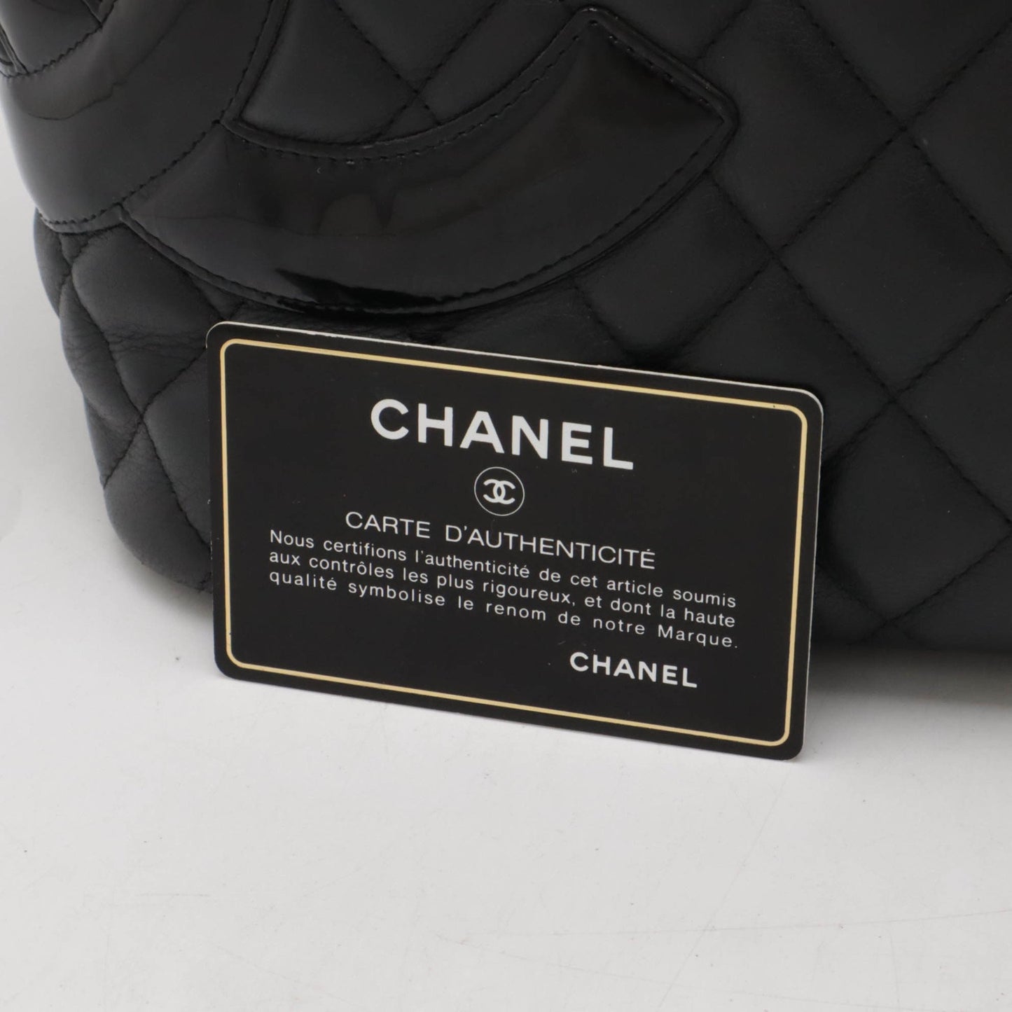 Chanel Cambon Black Leather Tote Bag