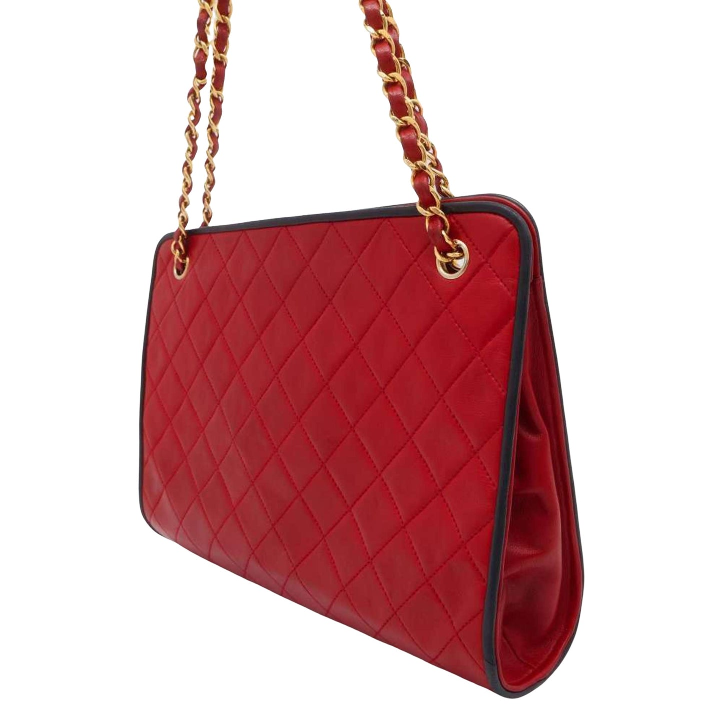 Chanel Cabas Red Leather Tote Bag