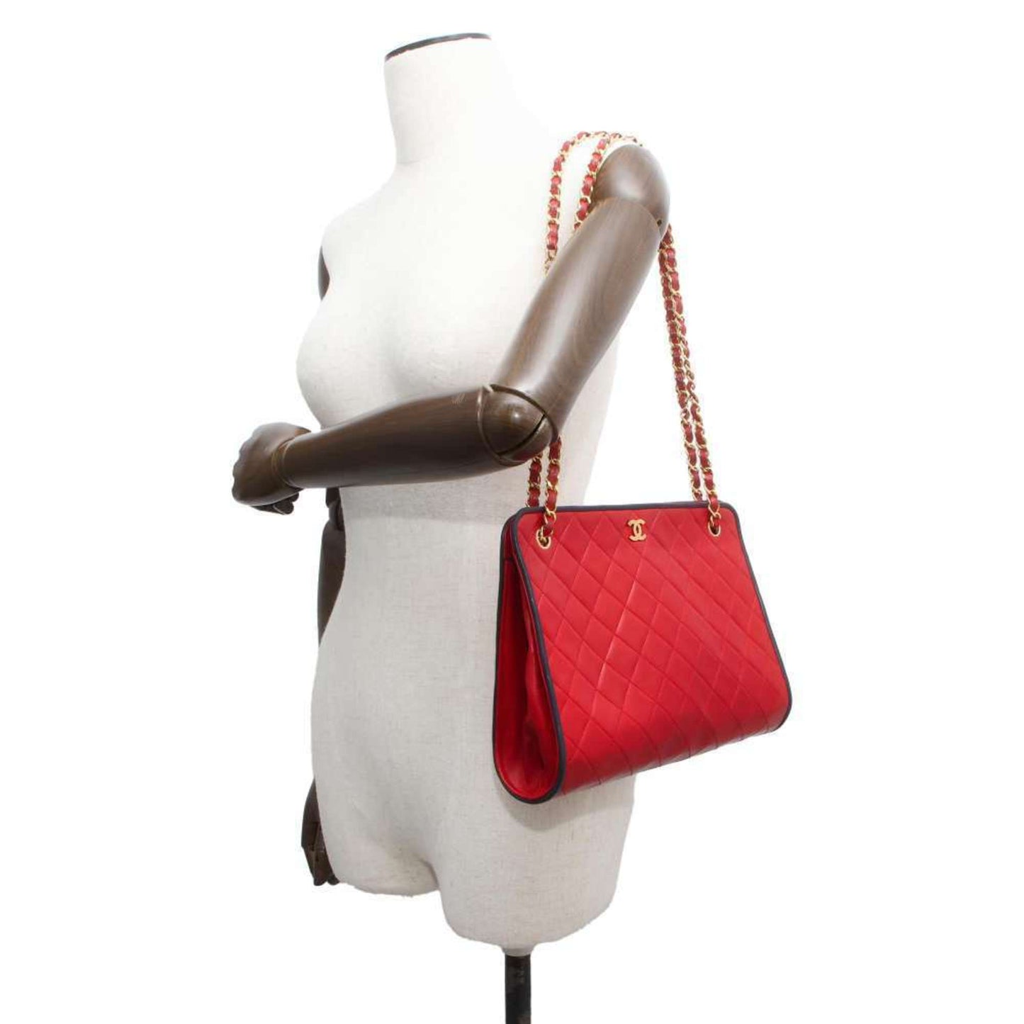 Chanel Cabas Red Leather Tote Bag