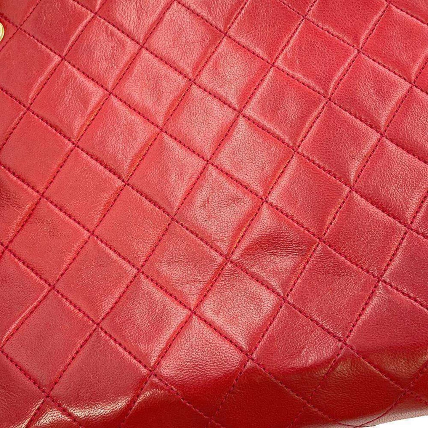 Chanel Cabas Red Leather Tote Bag