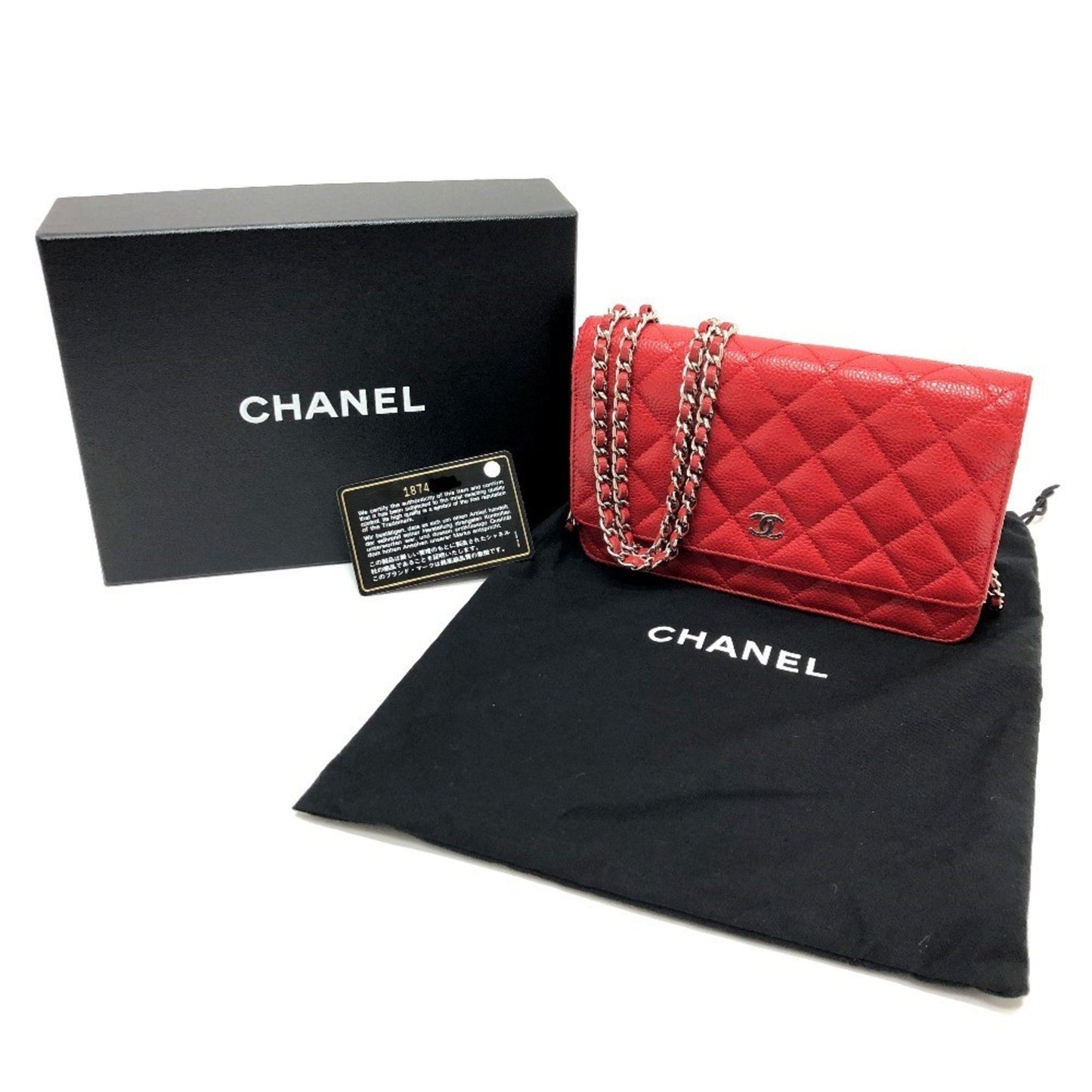 Chanel Wallet On Chain Red Leather Shoulder Bag