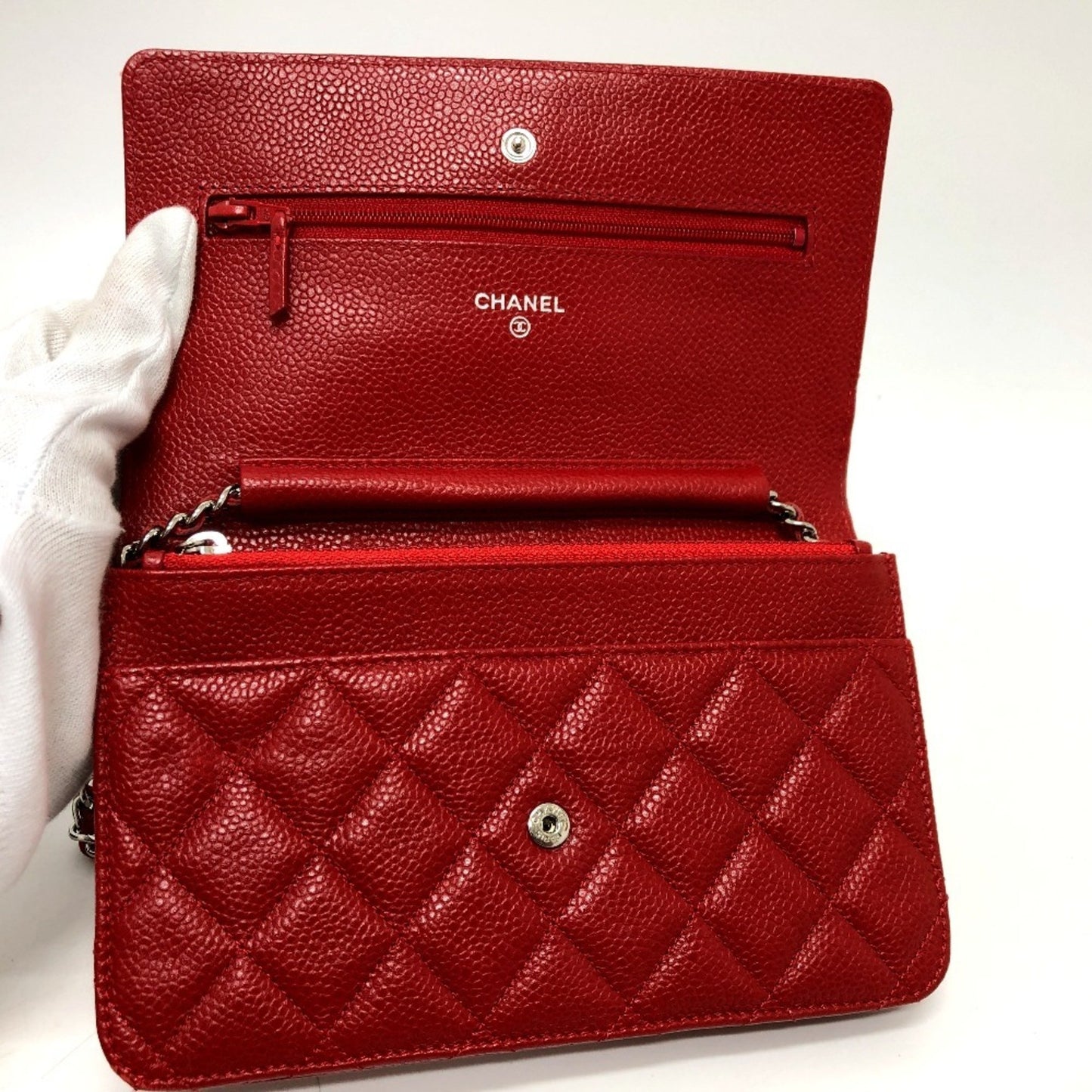 Chanel Wallet On Chain Red Leather Shoulder Bag