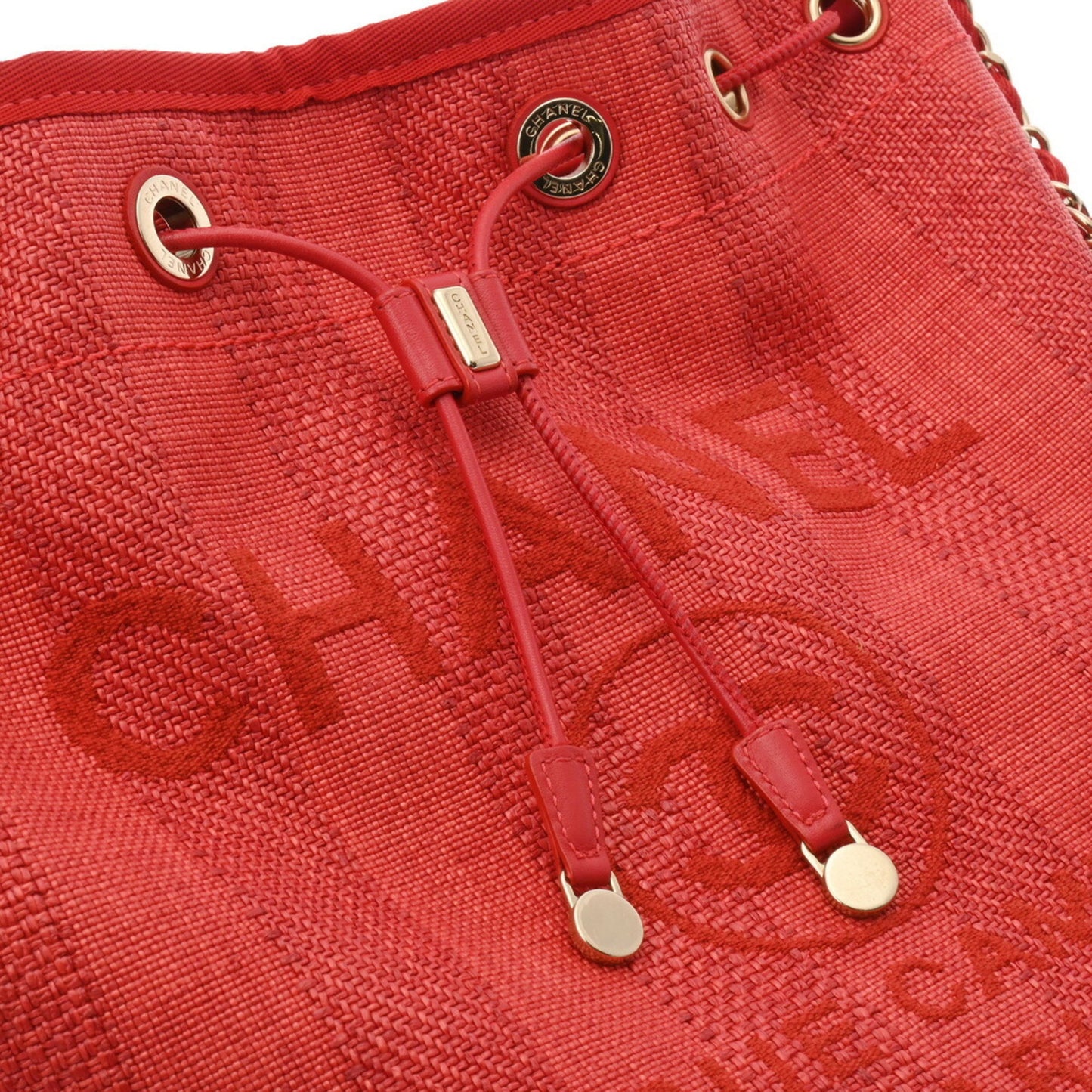 Chanel Deauville Red Leather Shoulder Bag