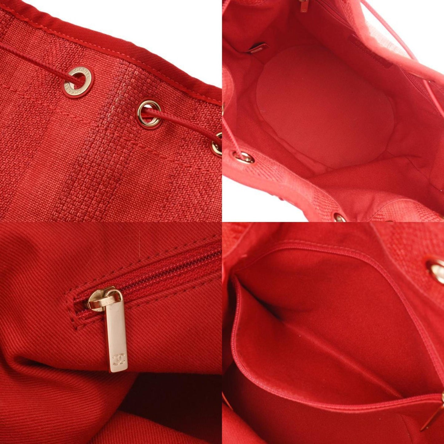 Chanel Deauville Red Leather Shoulder Bag