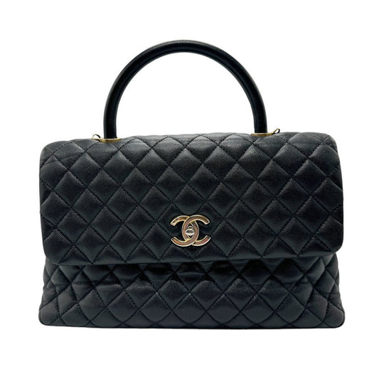 Chanel Coco Handle Black Leather Hand Bag