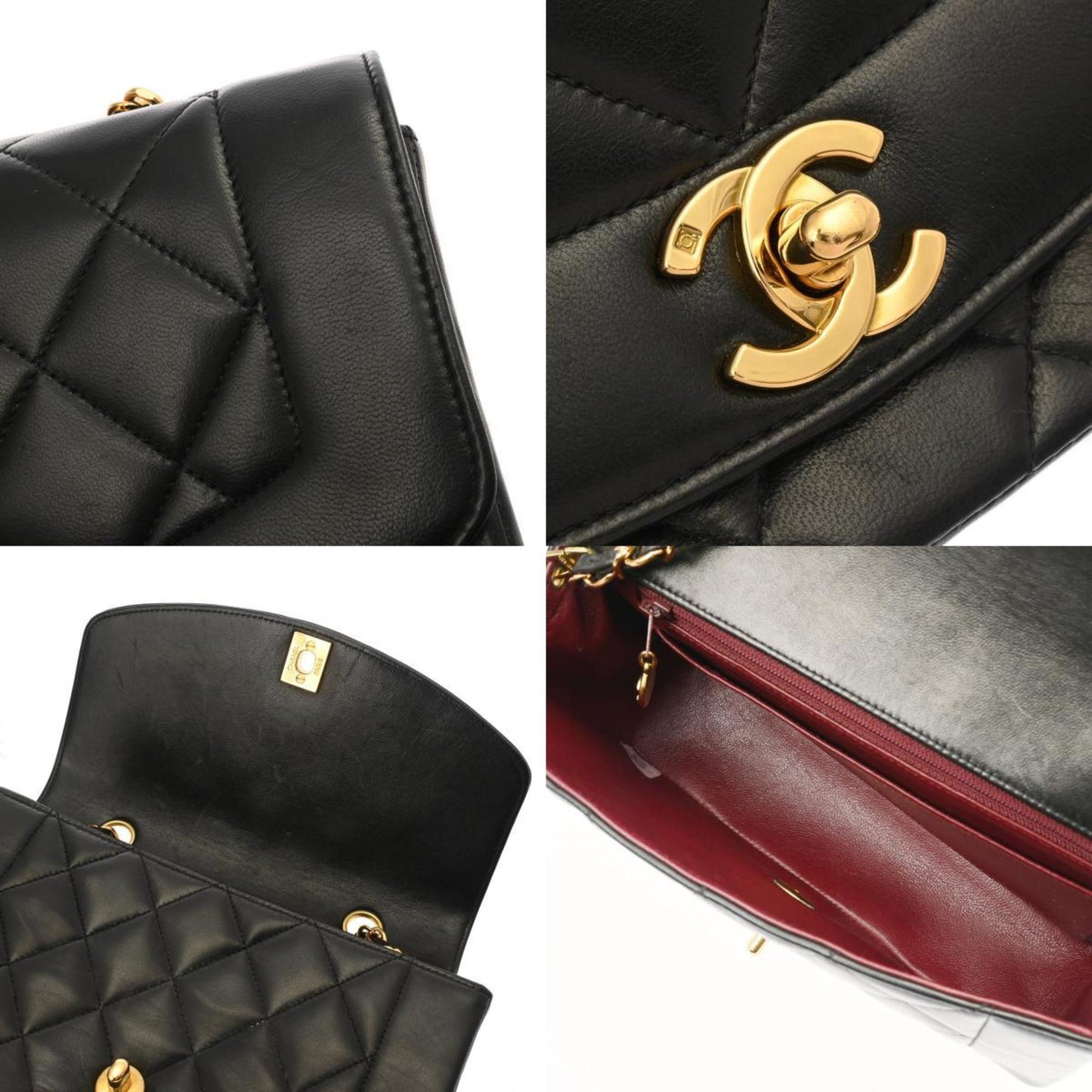 Chanel Diana Black Leather Shoulder Bag