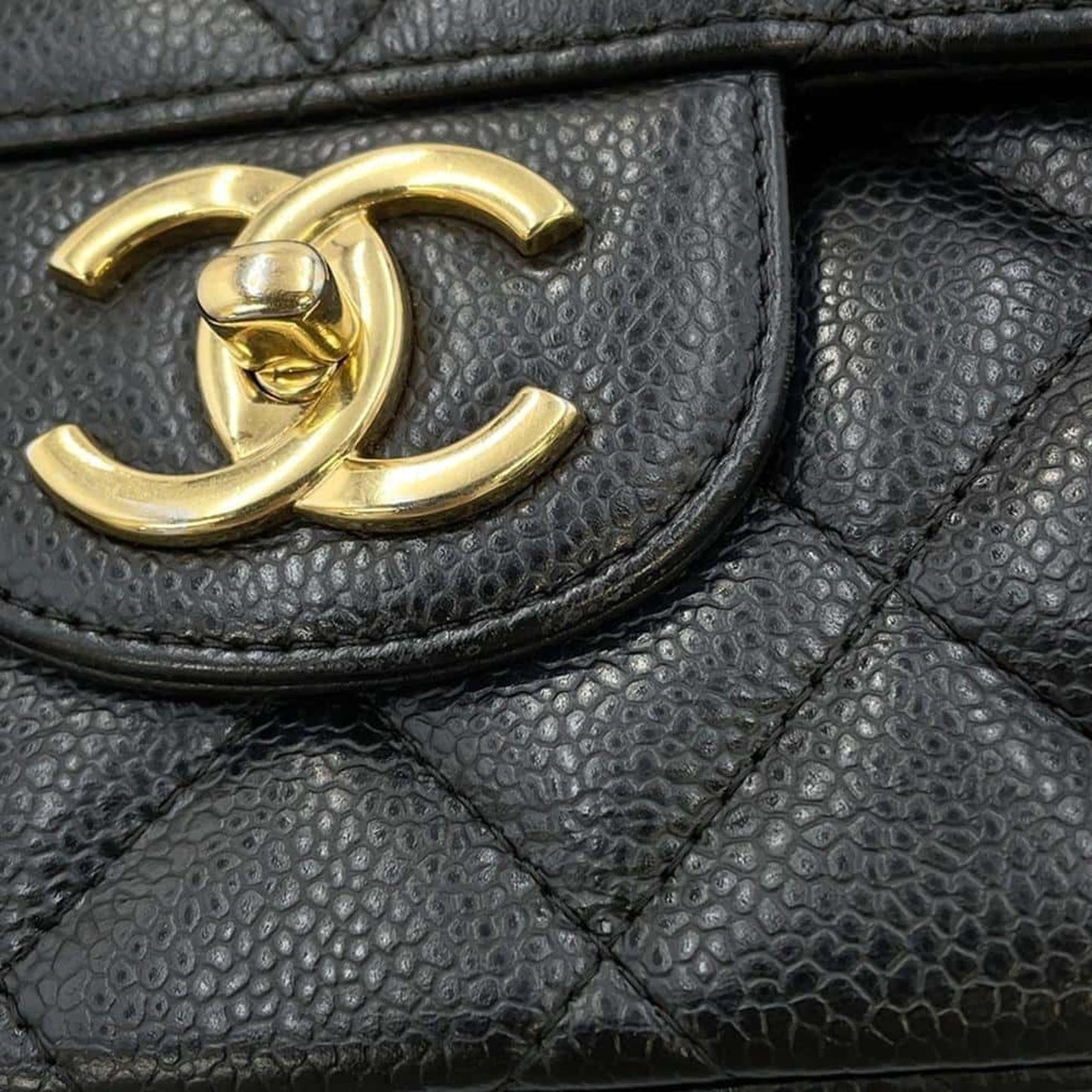 Chanel Timeless Black Leather Shopper Bag