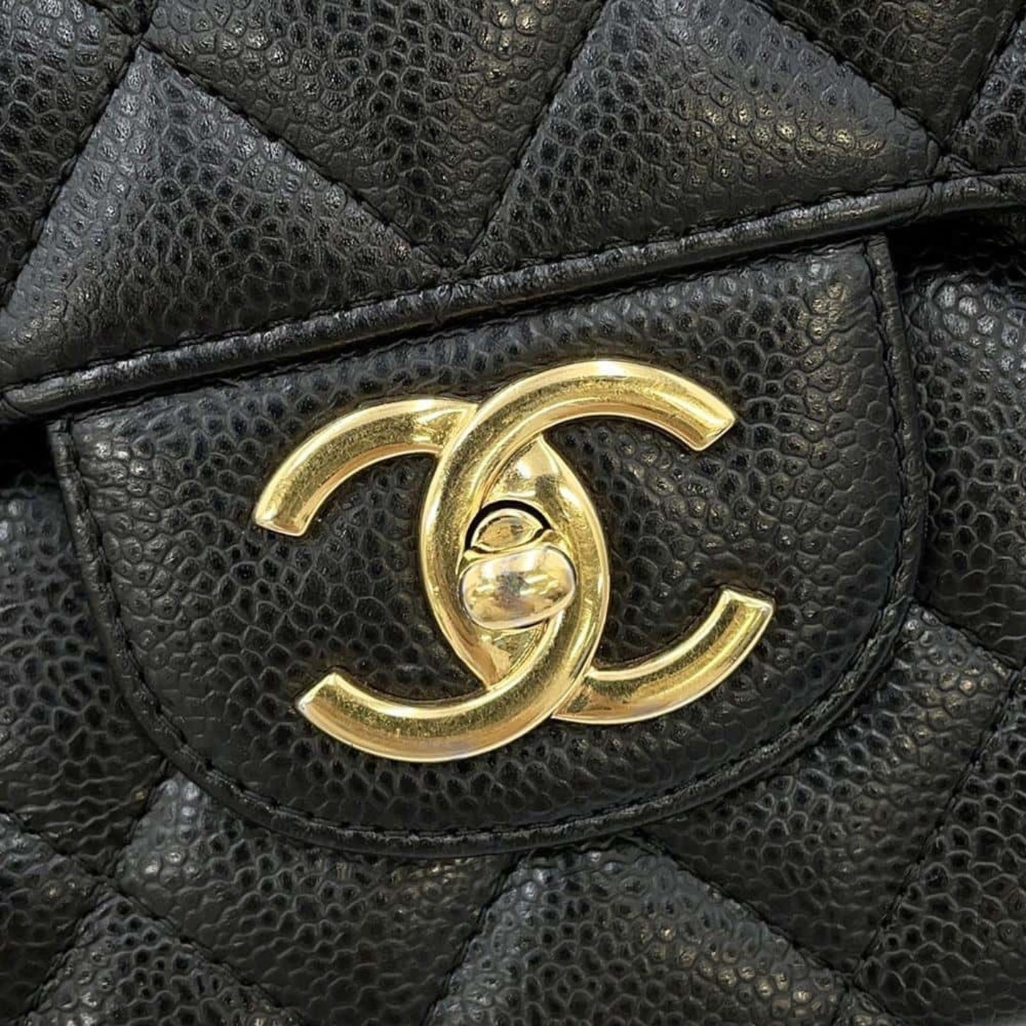 Chanel Timeless Black Leather Shopper Bag