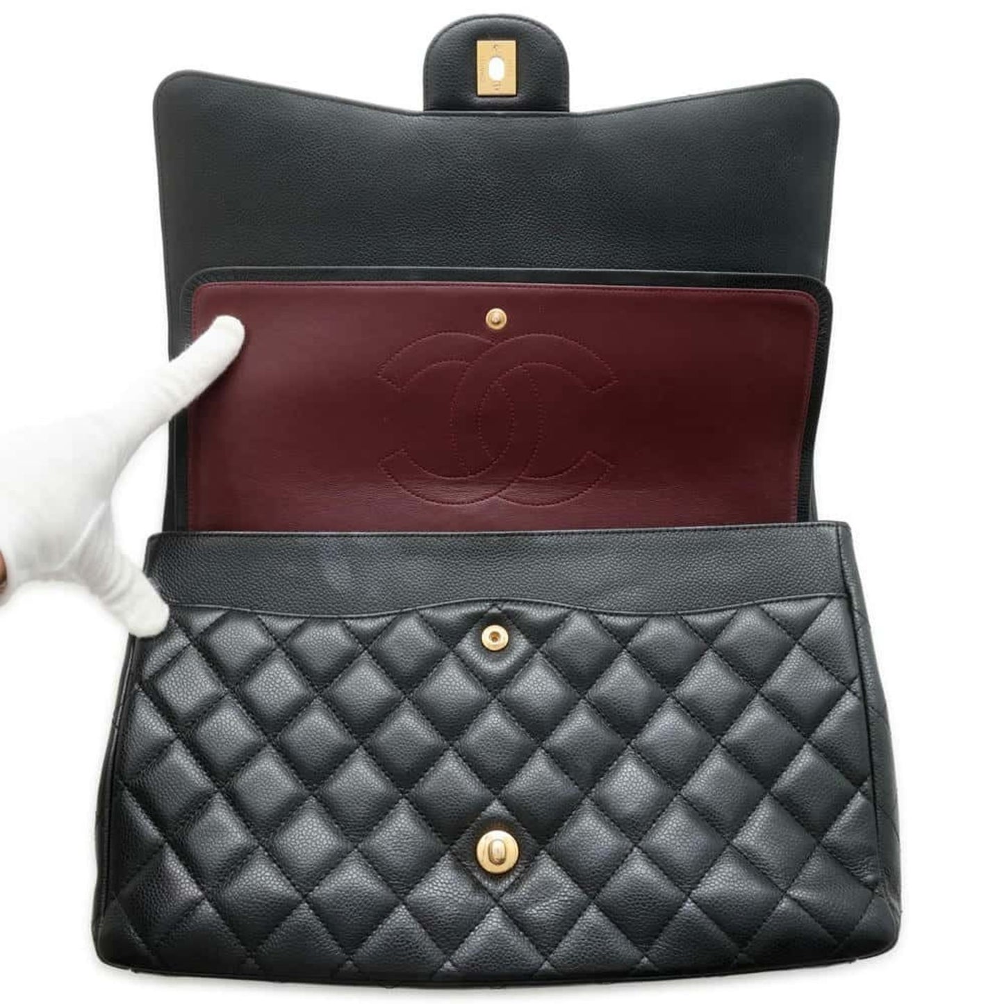 Chanel Timeless Black Leather Shopper Bag