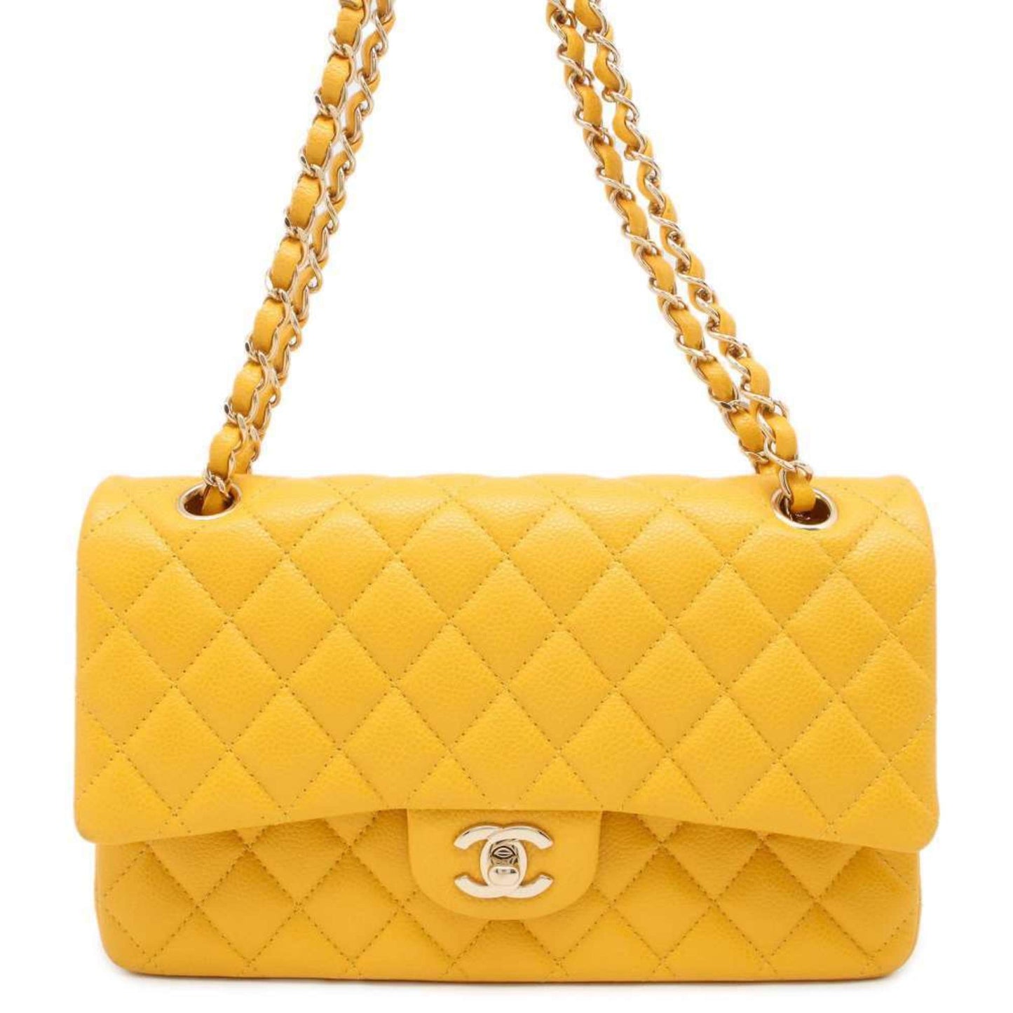 Chanel Timeless Yellow Leather Shoulder Bag