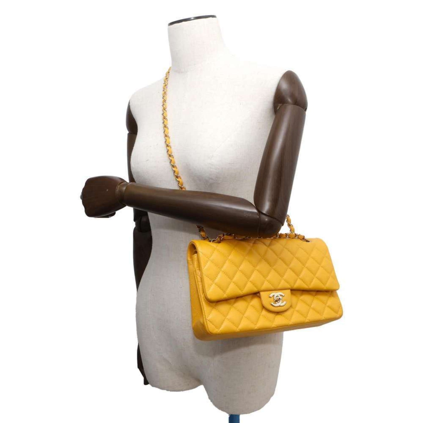 Chanel Timeless Yellow Leather Shoulder Bag