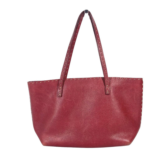 Fendi Red Leather Tote Bag