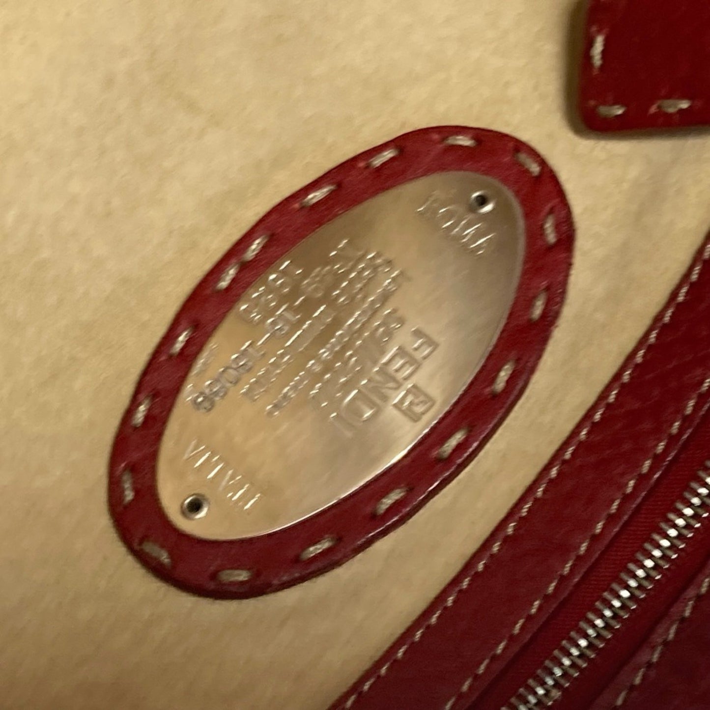 Fendi Red Leather Tote Bag