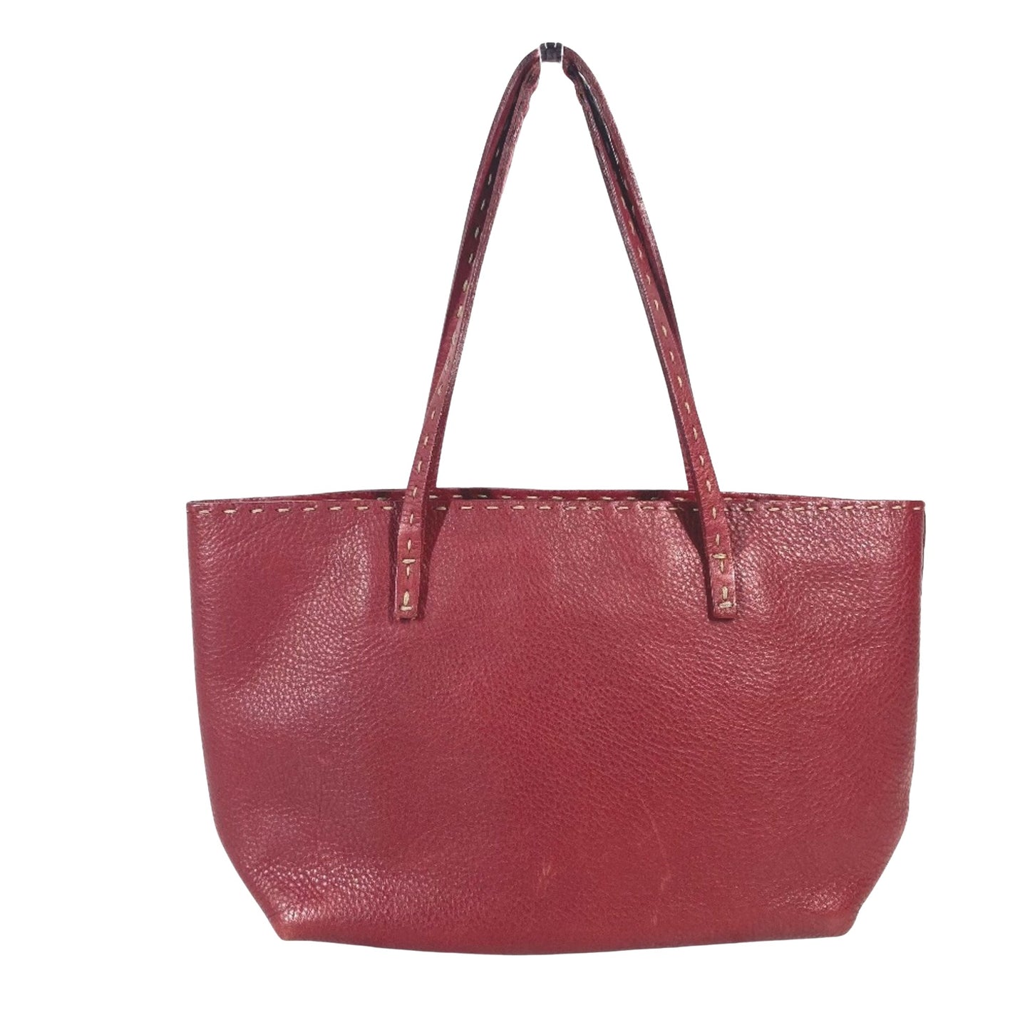 Fendi Red Leather Tote Bag