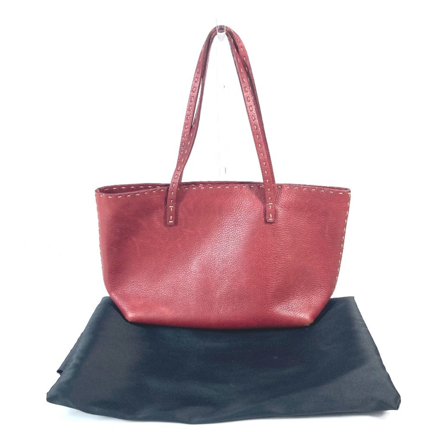 Fendi Red Leather Tote Bag