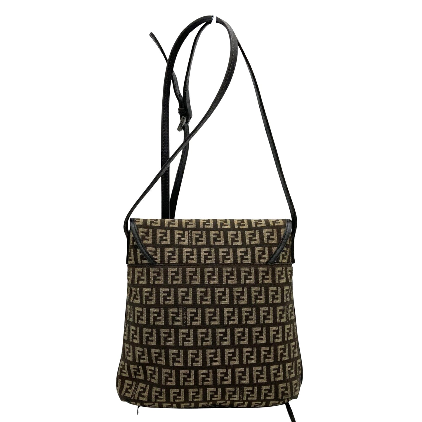 Fendi Zucchino Brown Canvas Shoulder Bag