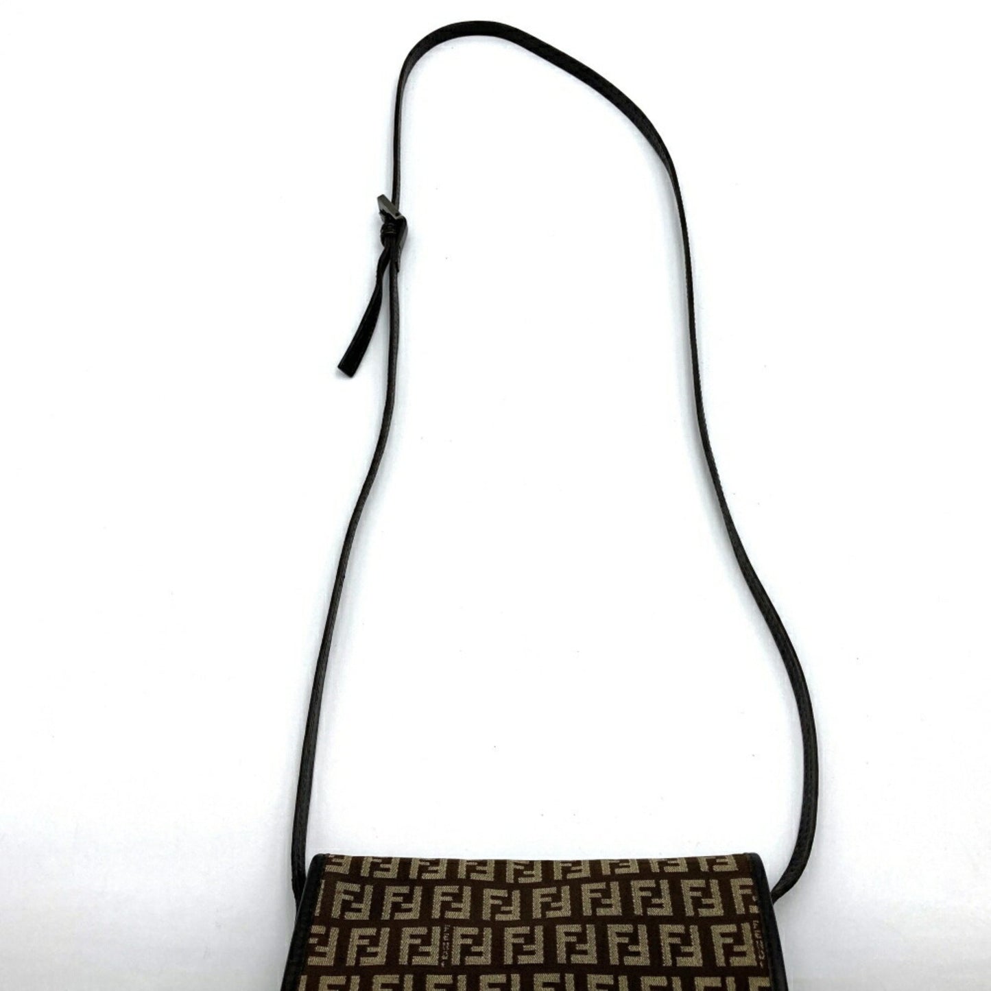 Fendi Zucchino Brown Canvas Shoulder Bag