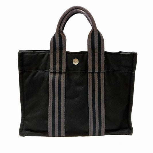 Hermès Fourre tout Black Canvas Hand Bag