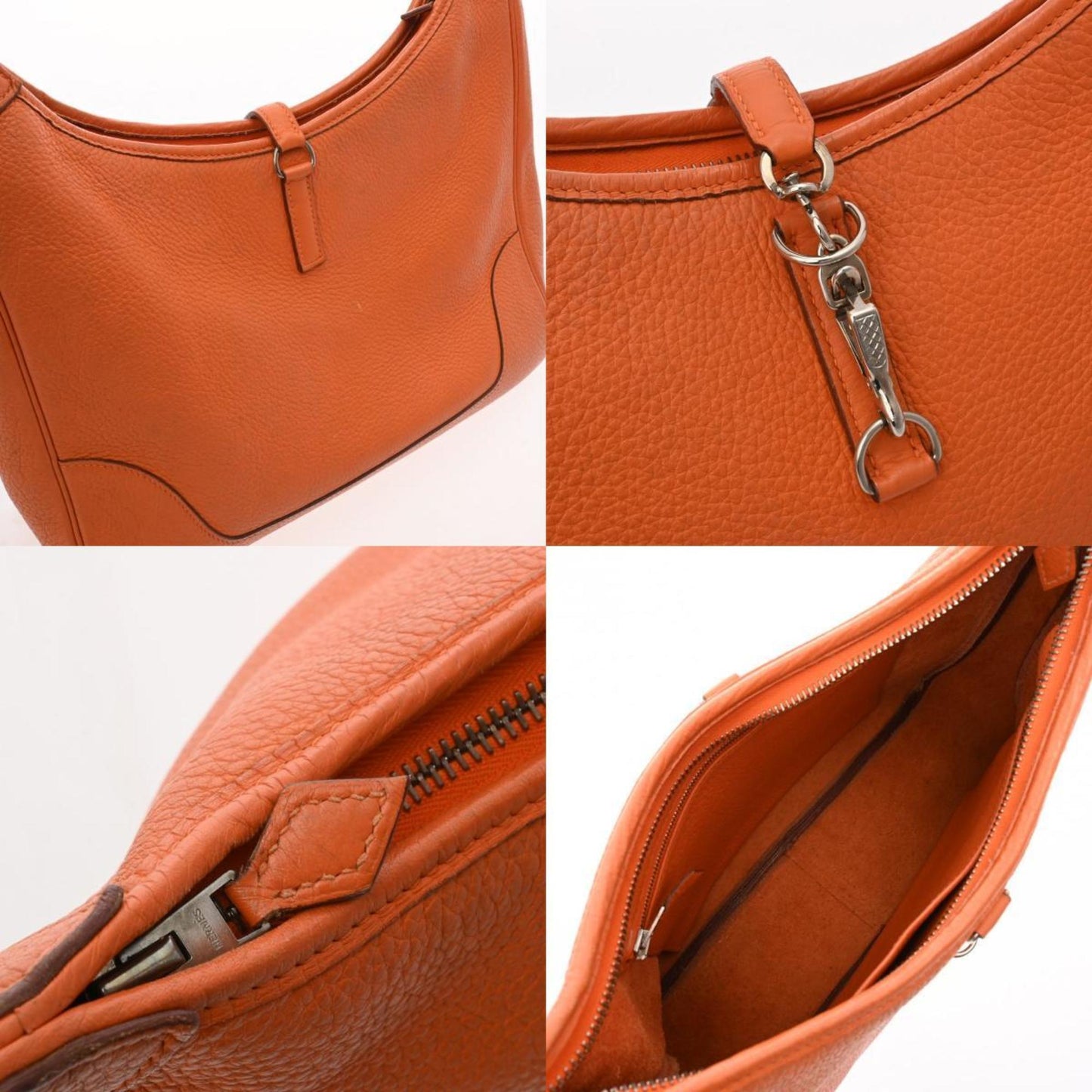 Hermès Trim Orange Leather Shoulder Bag