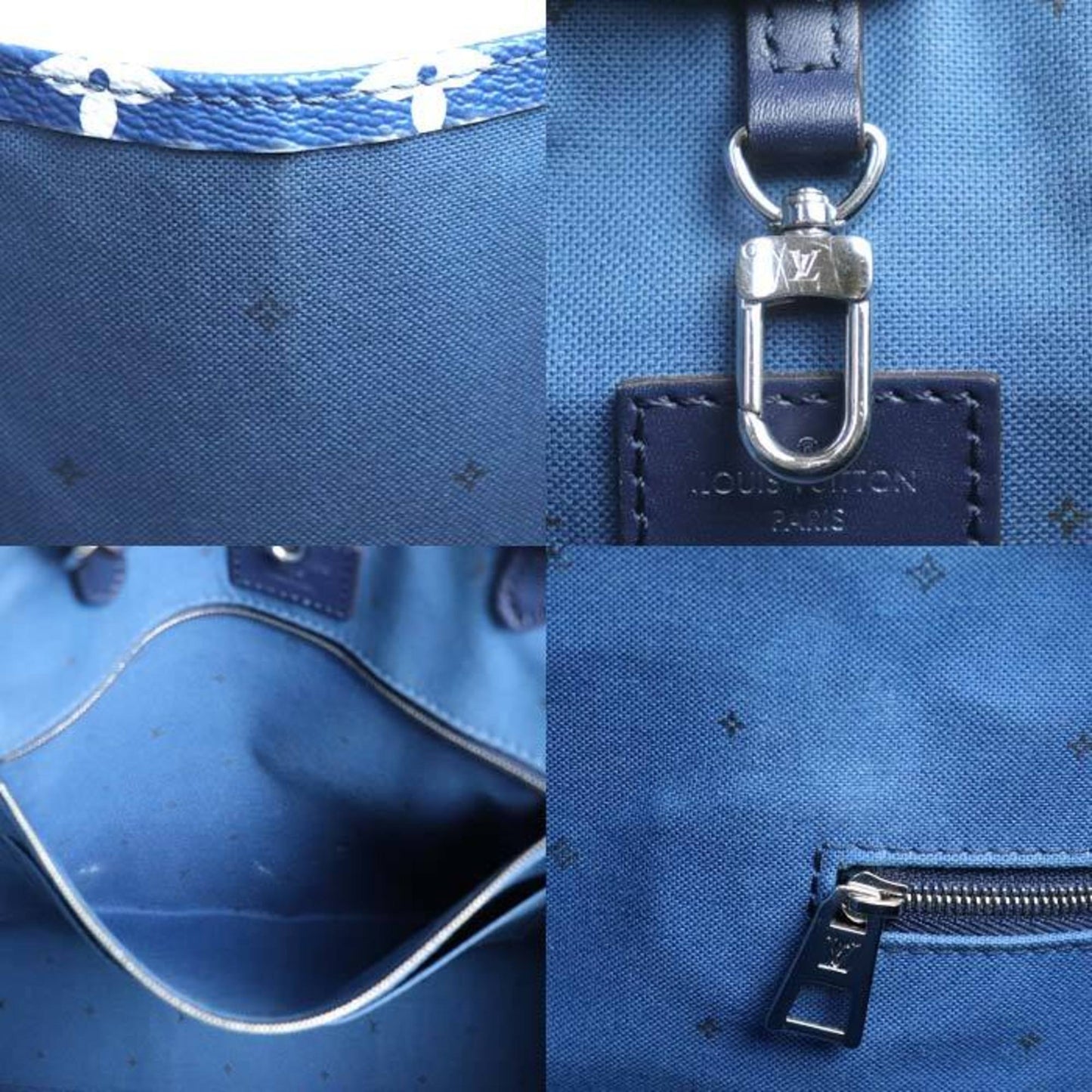 Louis Vuitton Onthego GM Blue Canvas Tote Bag