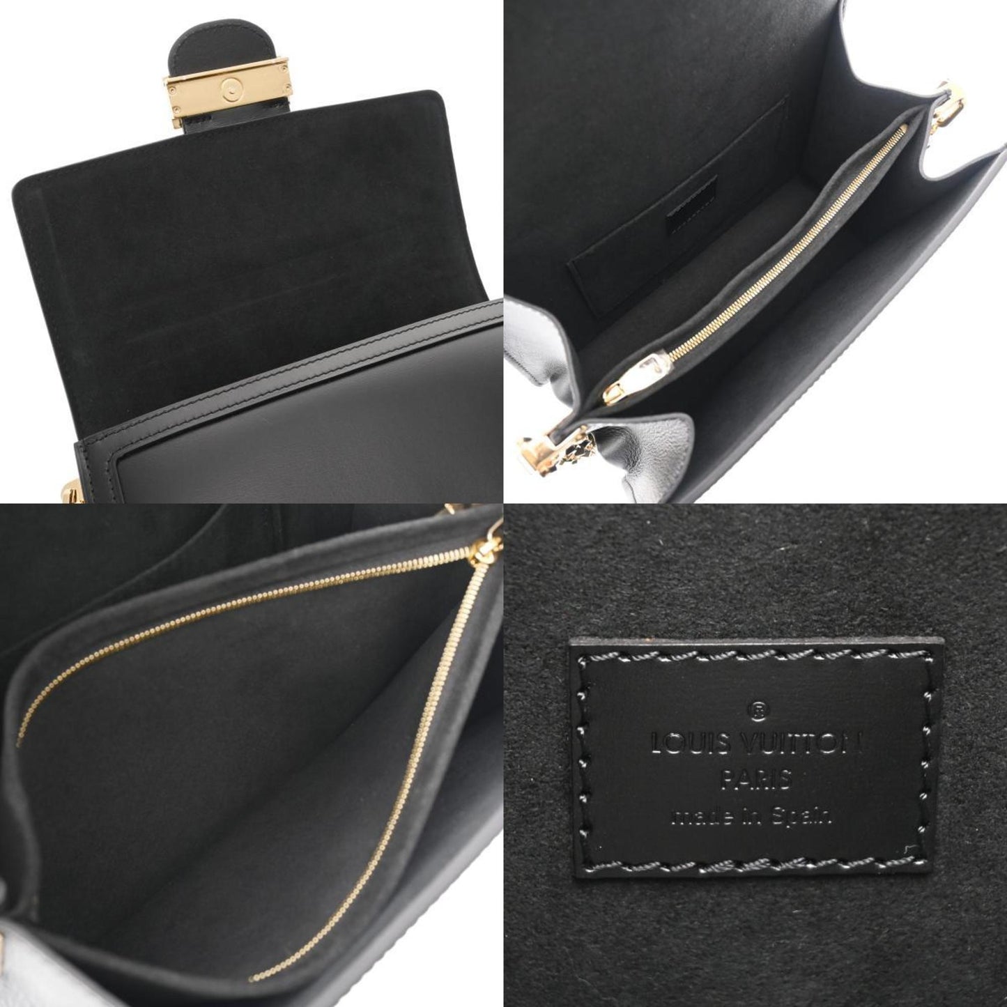 Louis Vuitton Dauphine Mm Black Leather Shoulder Bag