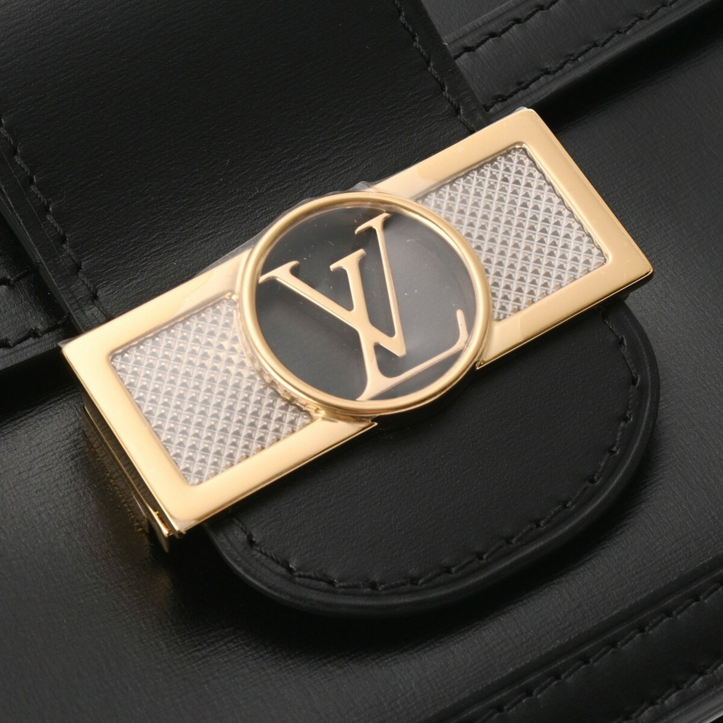 Louis Vuitton Dauphine Mm Black Leather Shoulder Bag