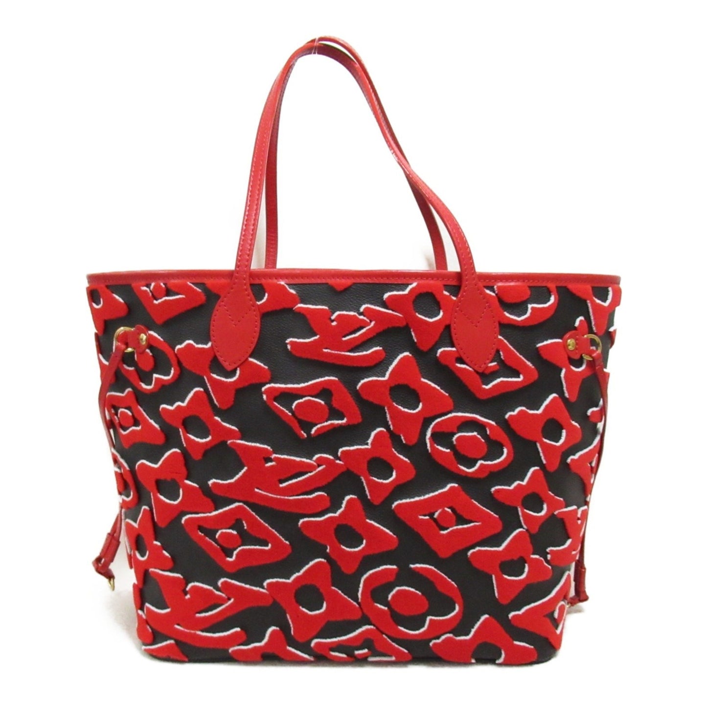 Louis Vuitton Neverfull MM Red Leather Tote Bag